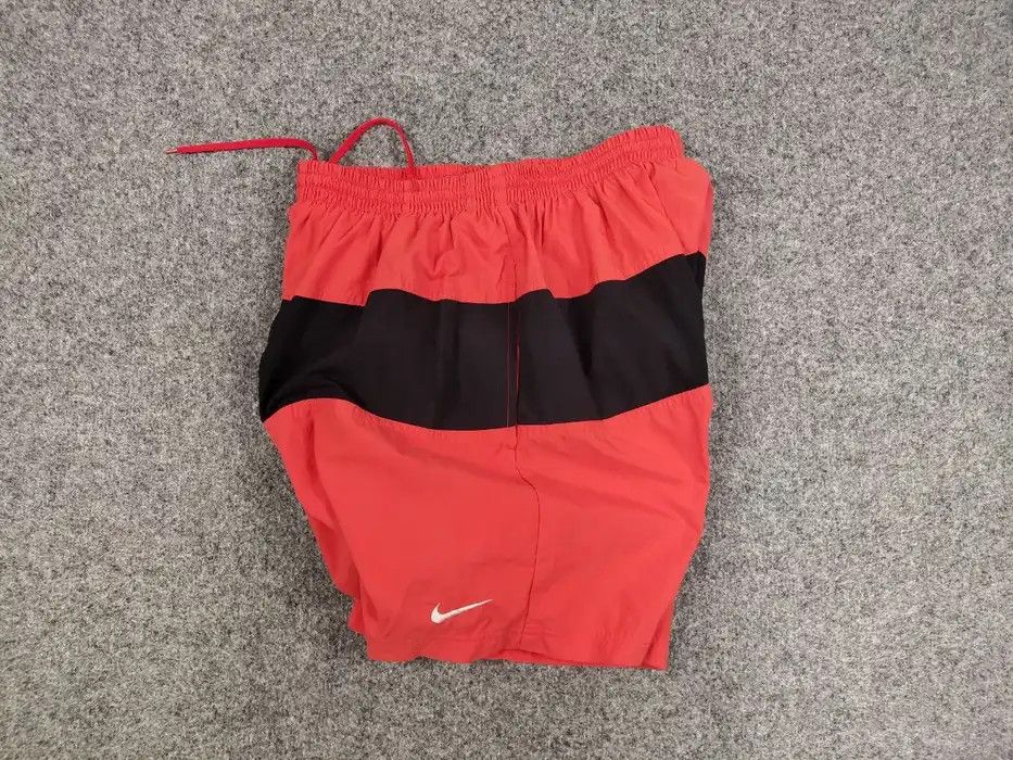 Nike Vintage 90's Nike Big Swoosh Logo Nylon Red Light Shorts Size US 34 / EU 50 - 4 Thumbnail
