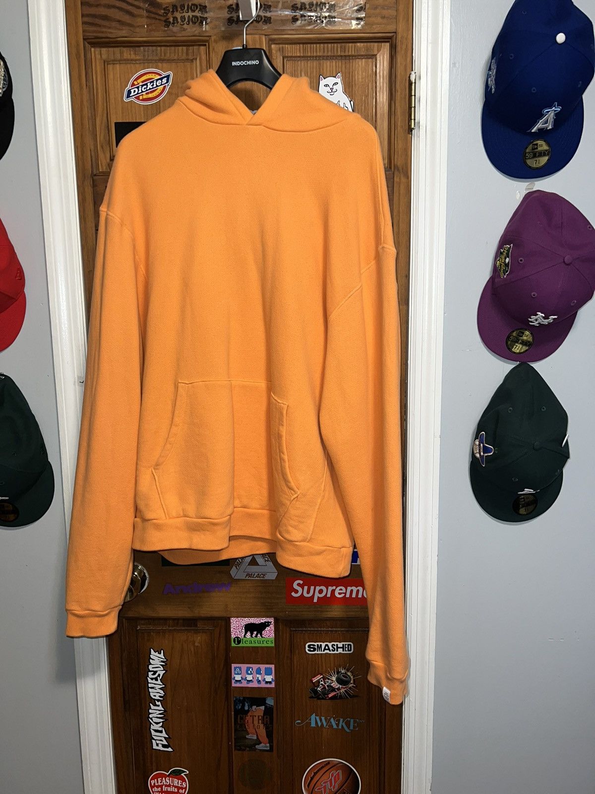 image of Eric Emanuel Basic Hoodie in Orange, Men's (Size Medium)