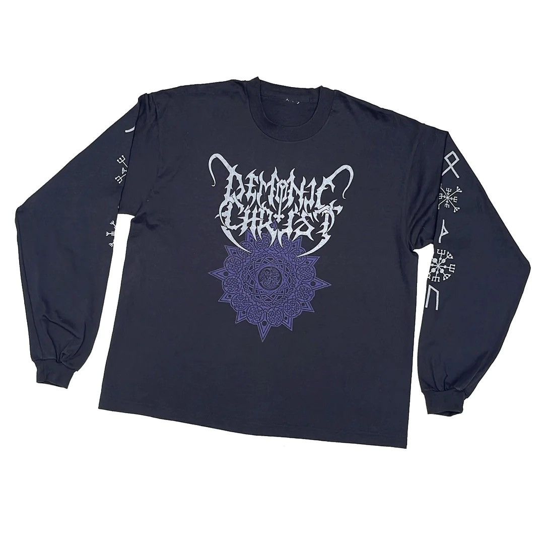 image of Band Tees x Tour Tee Demonic Christ 96 90's Demonic Battle VTG Black Metal L/s Tee (Size Large)