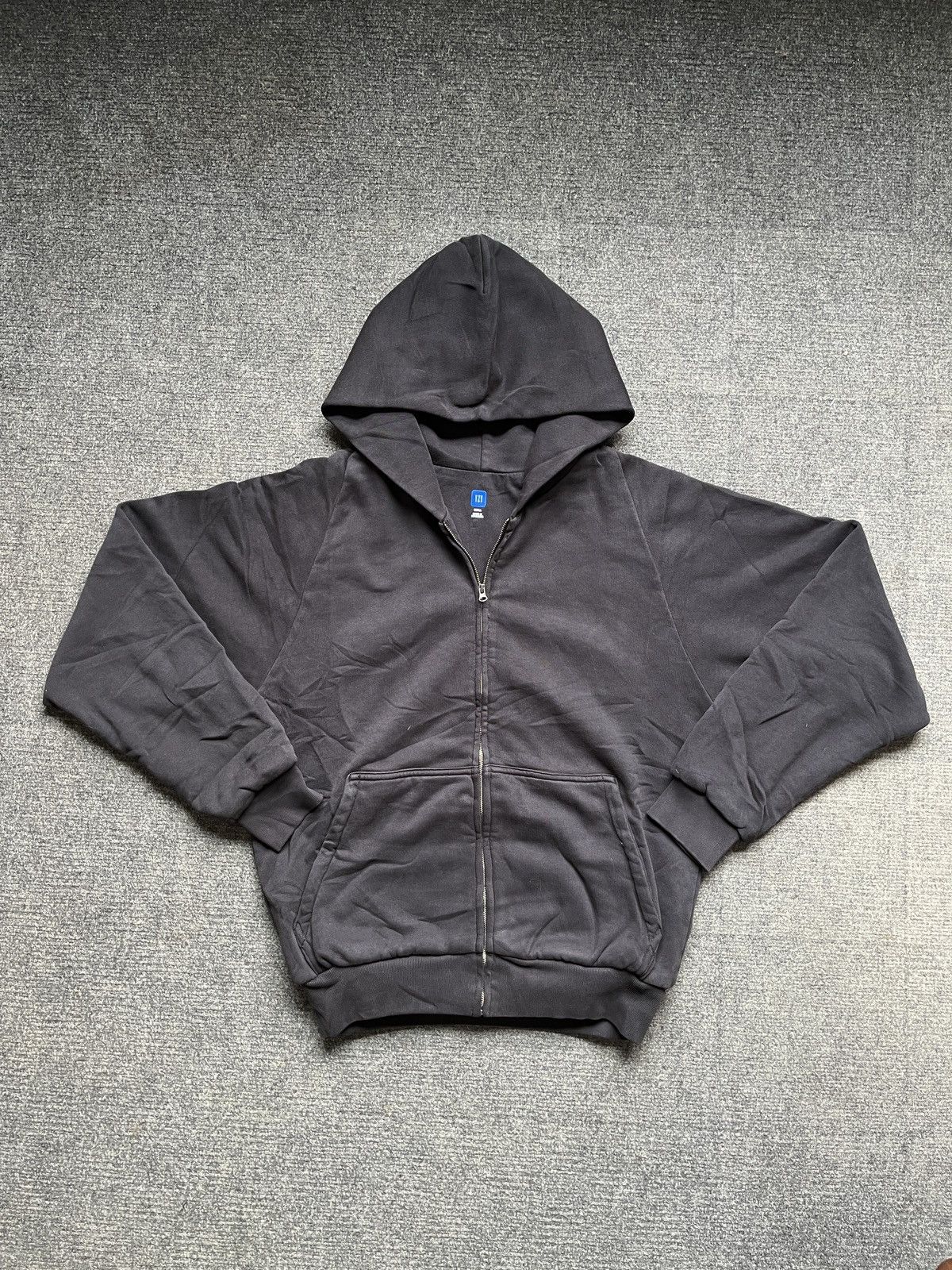 image of Balenciaga x Gap Yeezy Gap Hoodie Zip Up Black, Men's (Size Large)