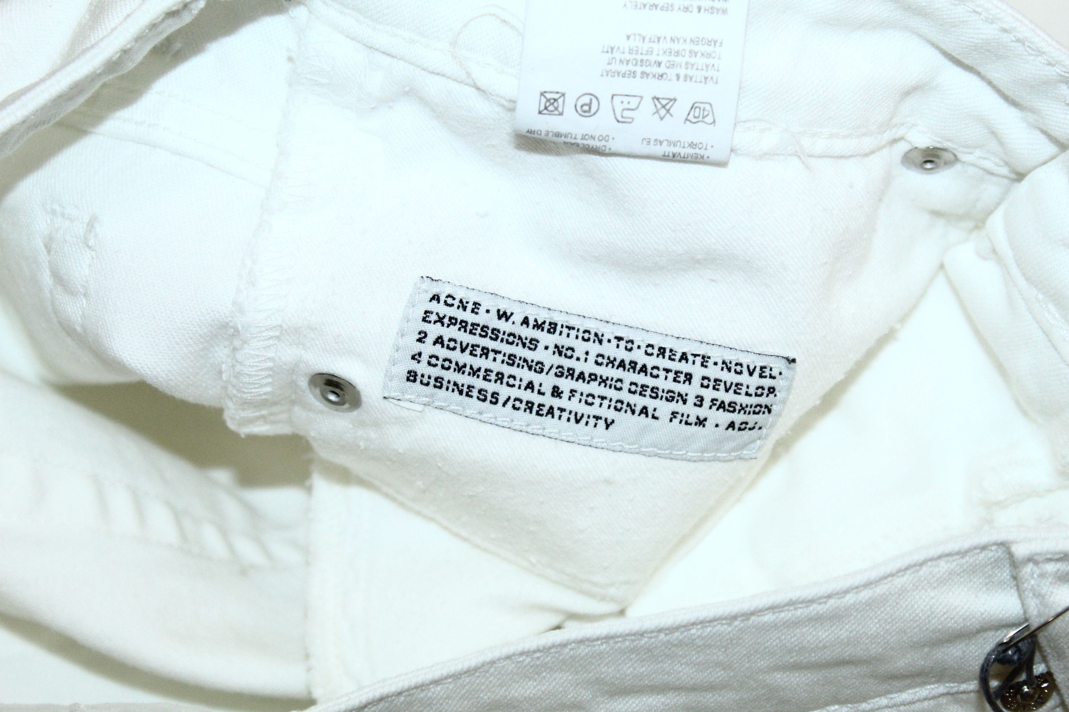 Acne Studios Made in Italy. Acne Studios Hep White Slim Jeans Size 32" / US 10 / IT 46 - 9 Thumbnail