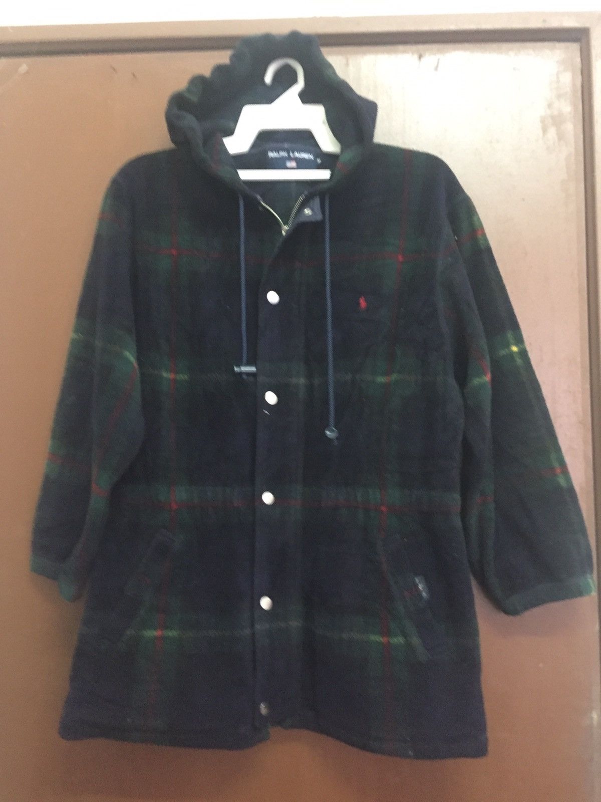 Polo Lauren Polartec Hoddie Buttton Zipper Brand Long Jacket