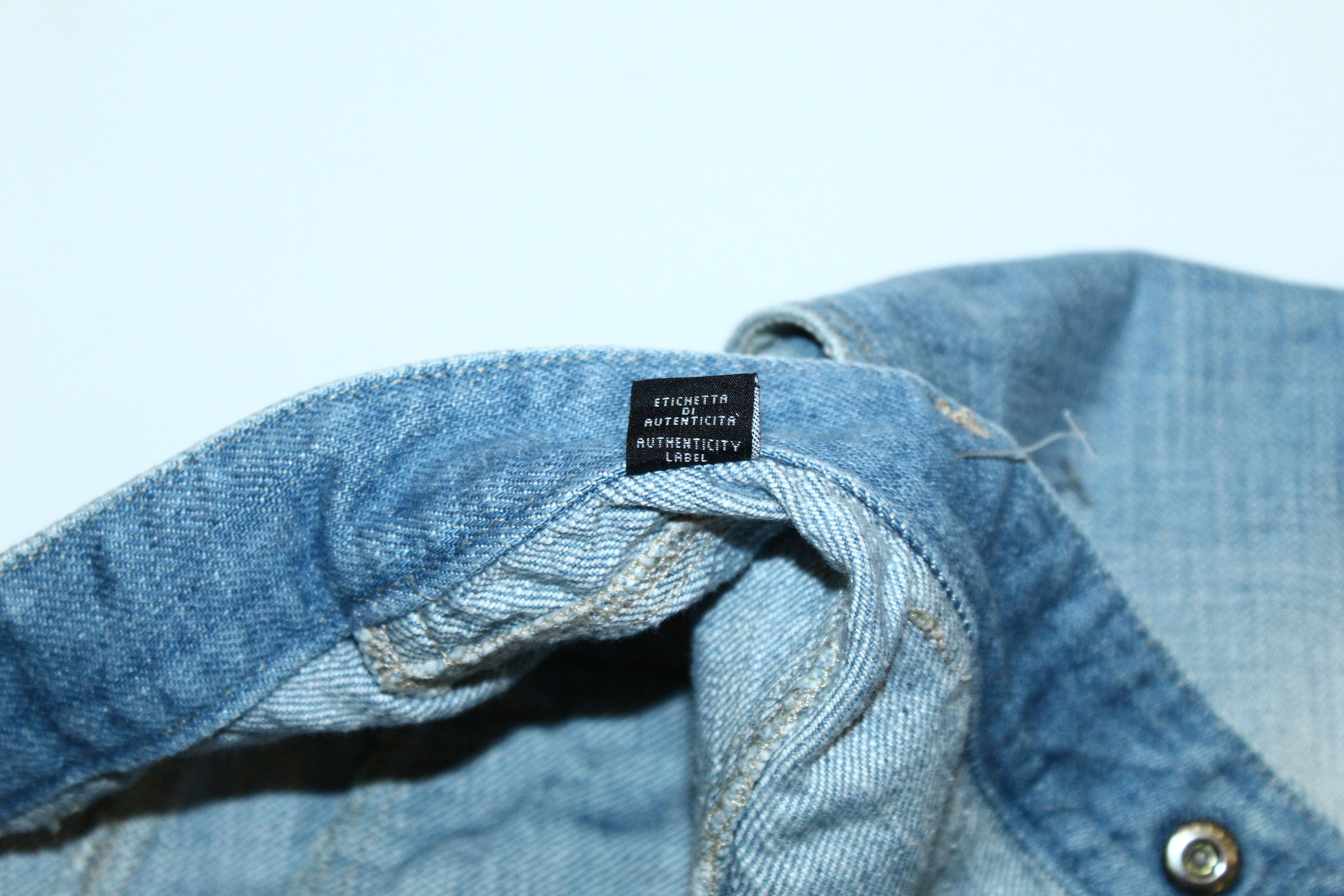 Versace Double Knee Stonewash Faded Blue Denim Biker Jeans