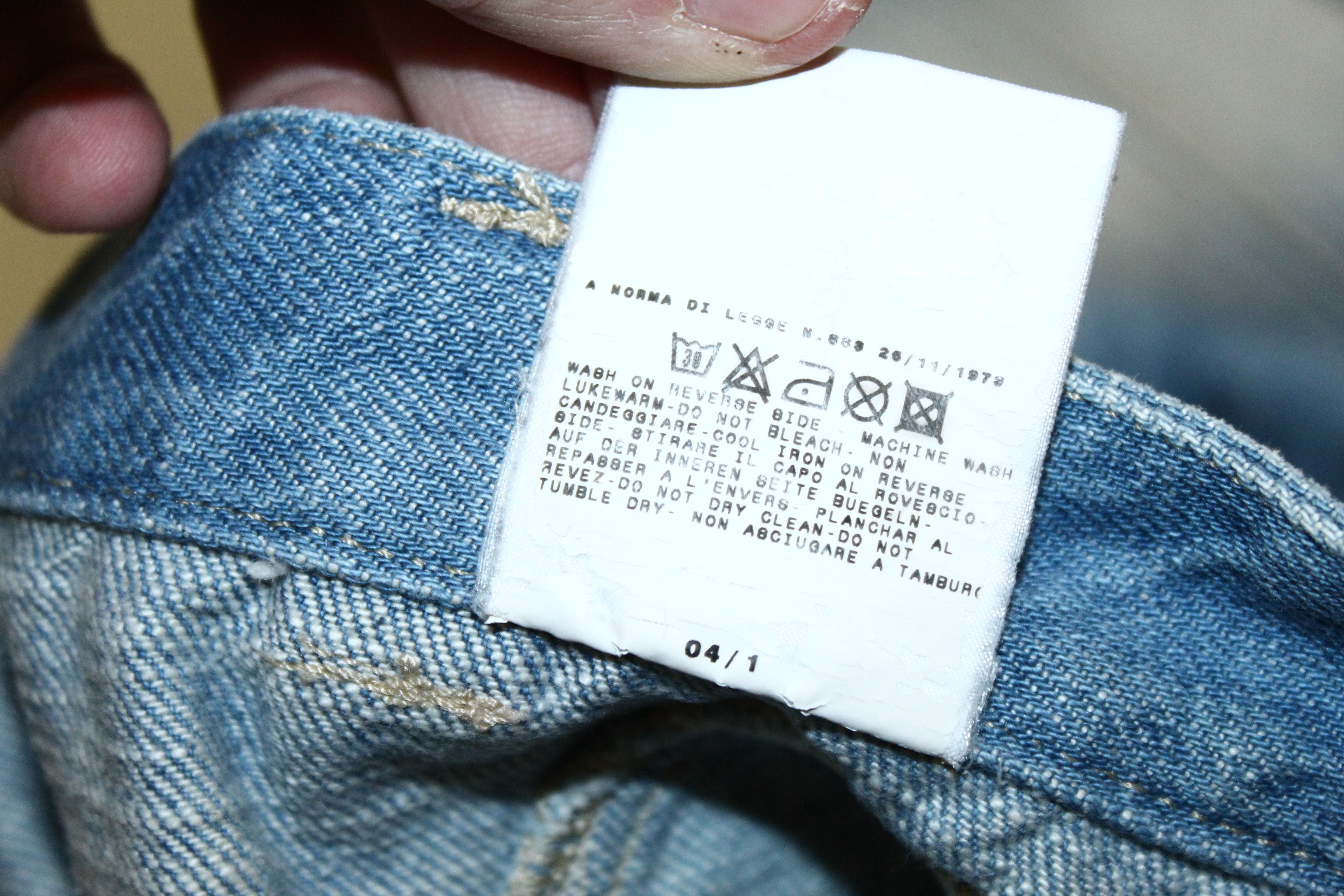 Versace Double Knee Stonewash Faded Blue Denim Biker Jeans