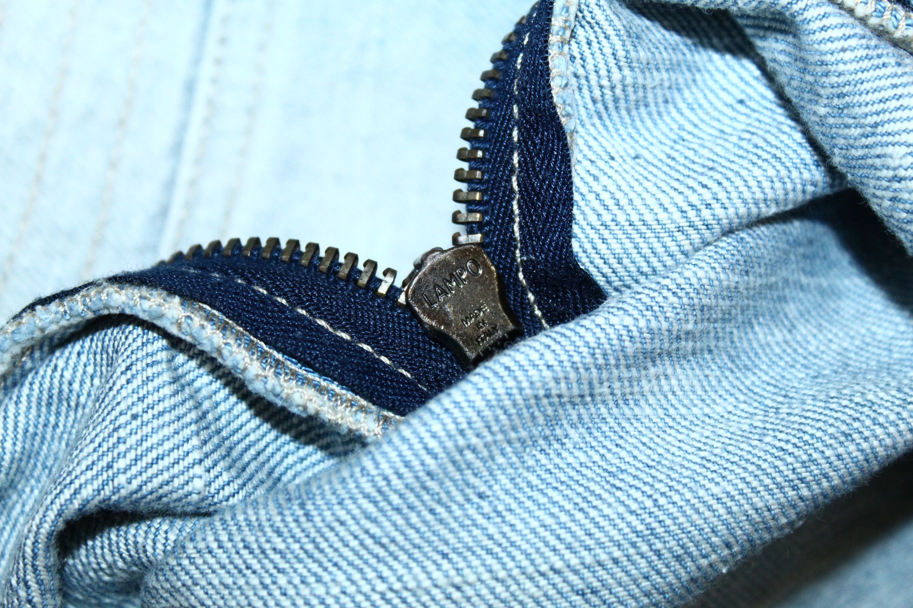 Versace Double Knee Stonewash Faded Blue Denim Biker Jeans