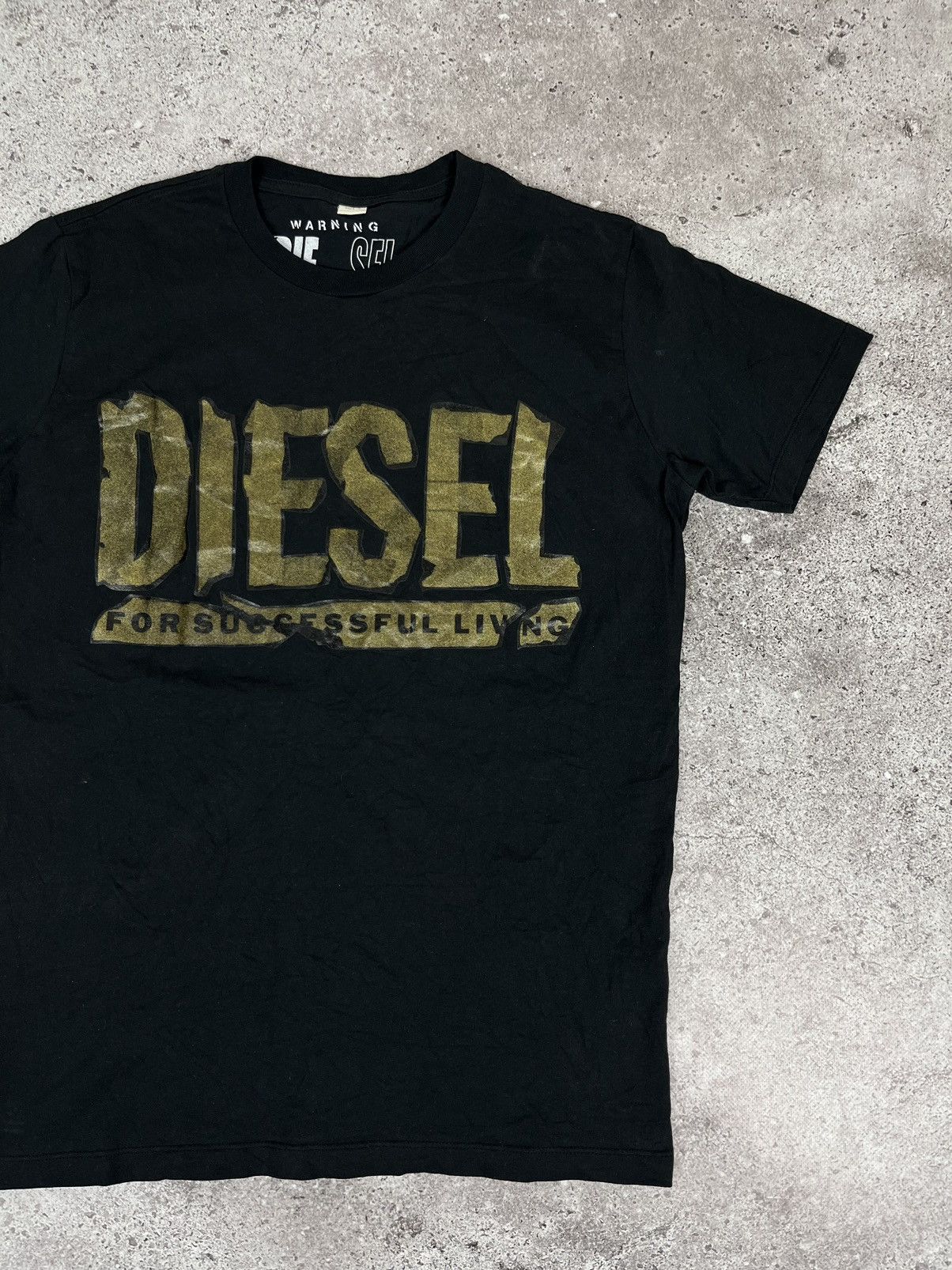 Diesel Diesel Vintage 00s “For successful living” Y2K Black T Shirt Size US S / EU 44-46 / 1 - 3 Thumbnail
