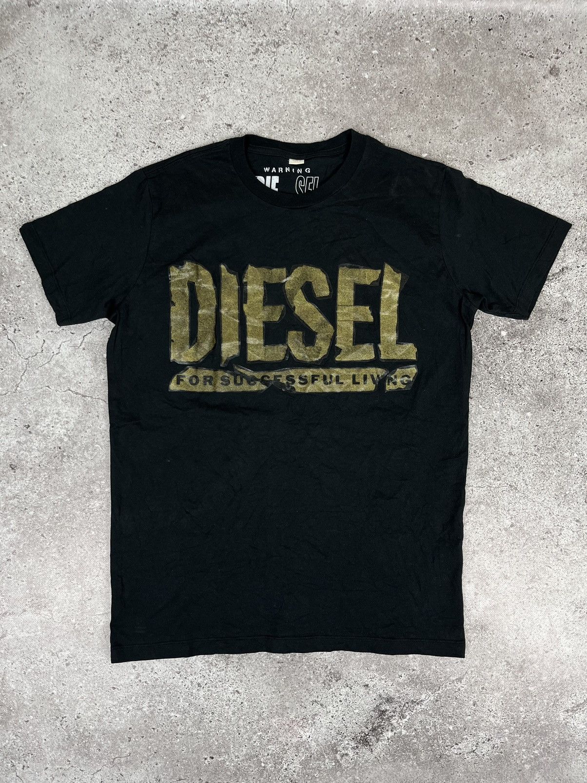 Diesel Diesel Vintage 00s “For successful living” Y2K Black T Shirt Size US S / EU 44-46 / 1 - 1 Thumbnail