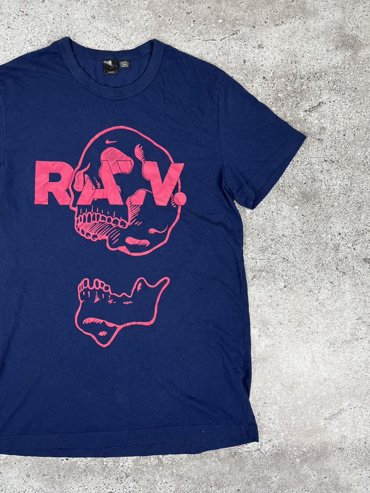 G-Star G Star Raw Skull Logo Navy T Shirt Size US M / EU 48-50 / 2 - 2 Thumbnail