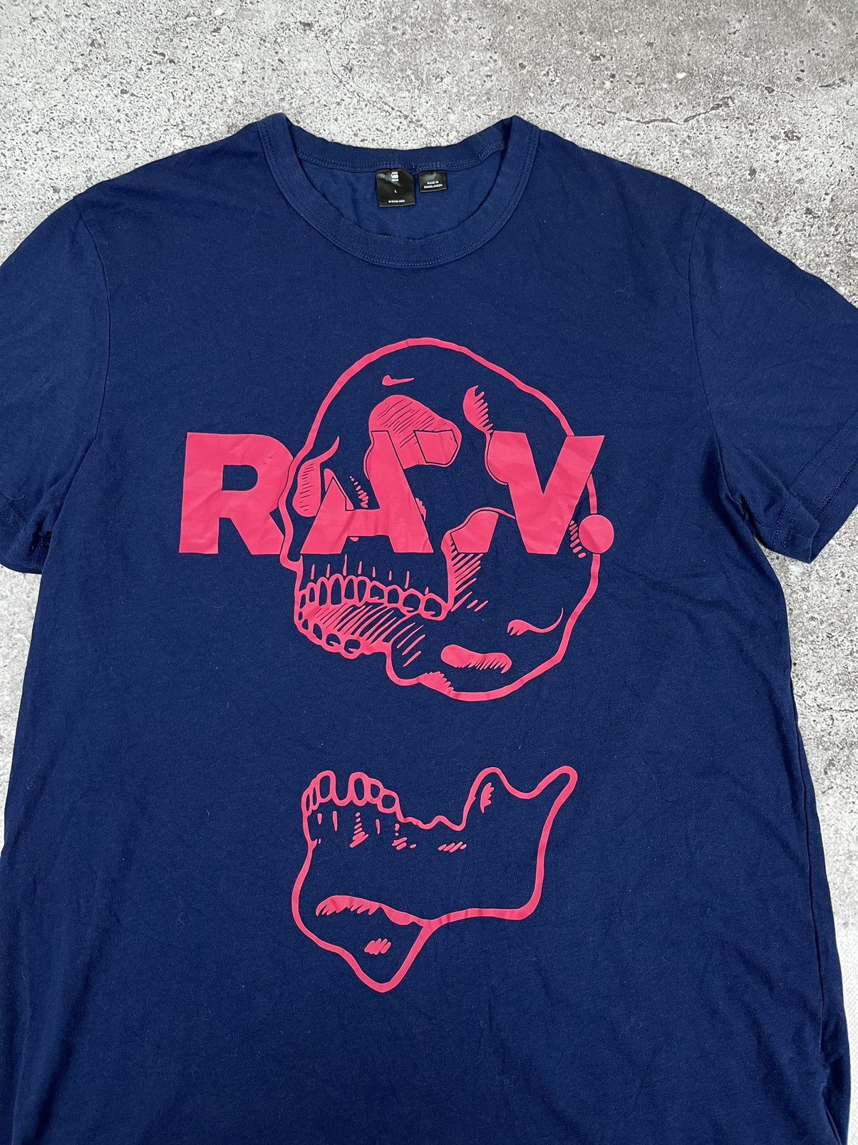 G-Star G Star Raw Skull Logo Navy T Shirt Size US M / EU 48-50 / 2 - 4 Thumbnail