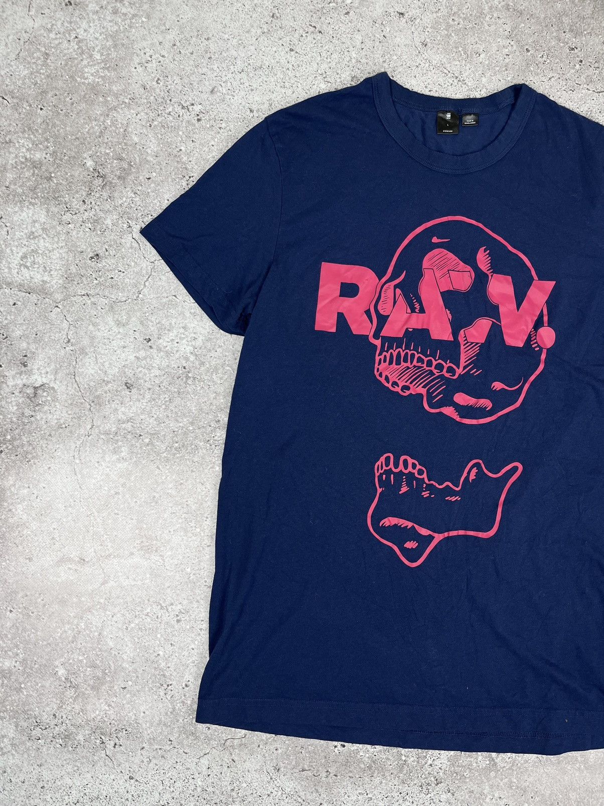 G-Star G Star Raw Skull Logo Navy T Shirt Size US M / EU 48-50 / 2 - 3 Thumbnail