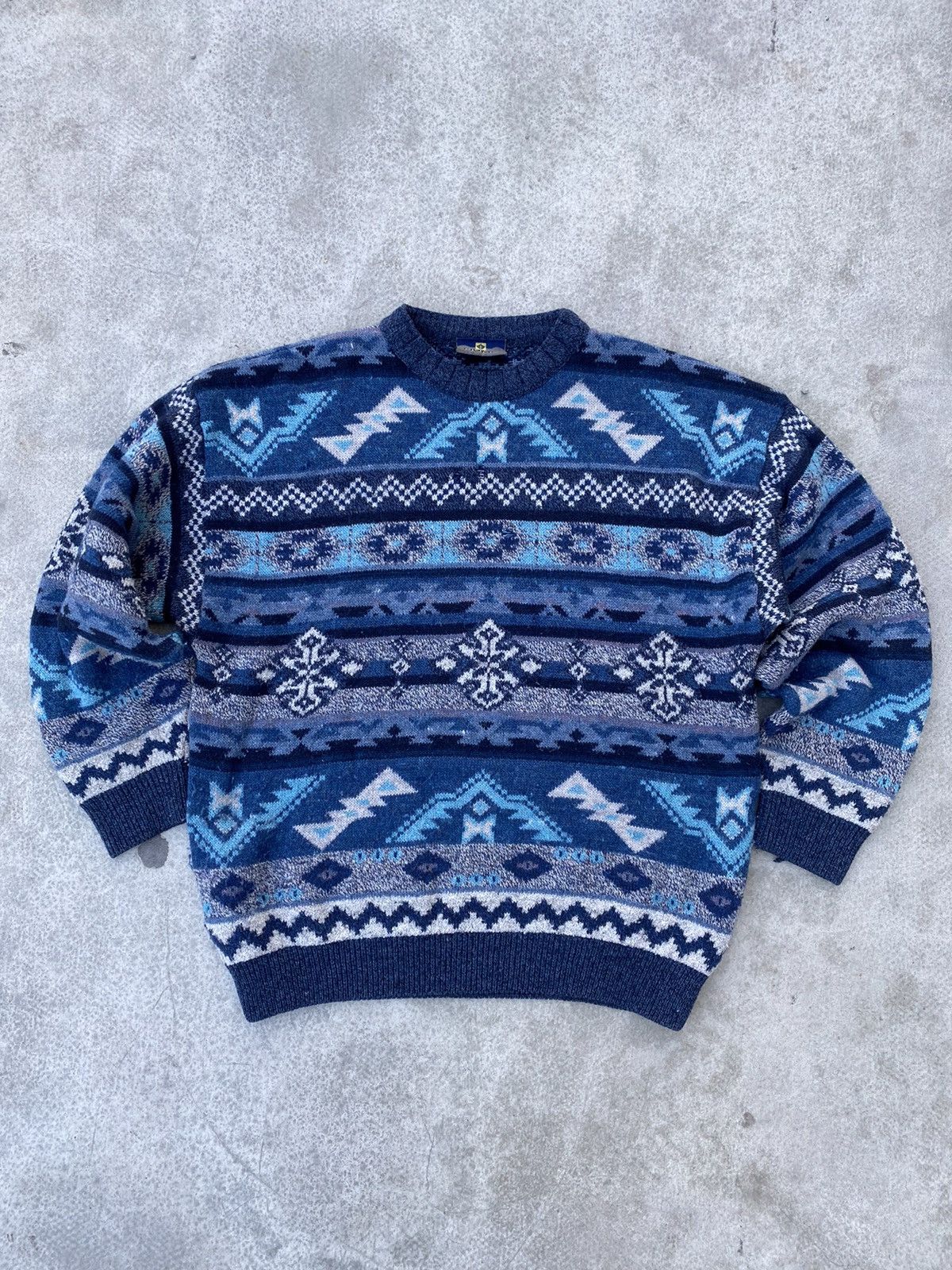 Japanese Brand Vintage Fiume Wool Knitted Sweater Coogi Style Size US L / EU 52-54 / 3 - 1 Thumbnail