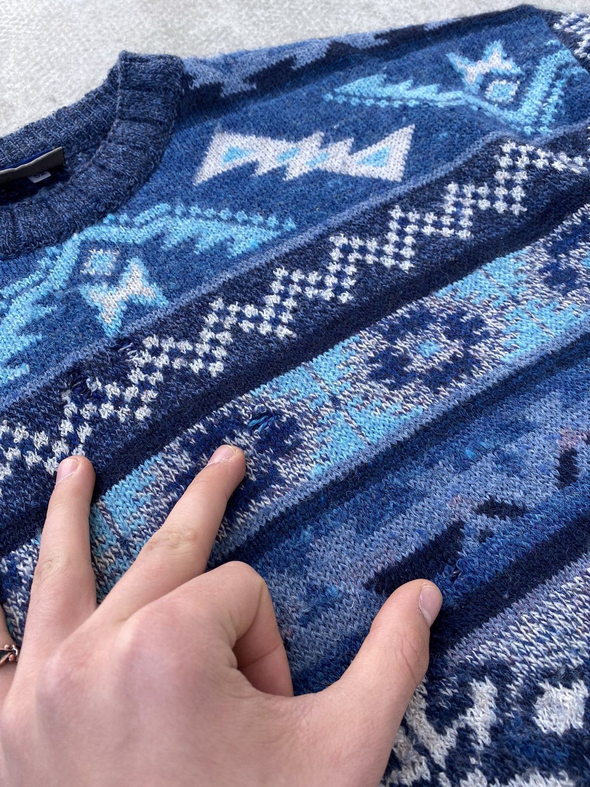 Japanese Brand Vintage Fiume Wool Knitted Sweater Coogi Style Size US L / EU 52-54 / 3 - 3 Thumbnail