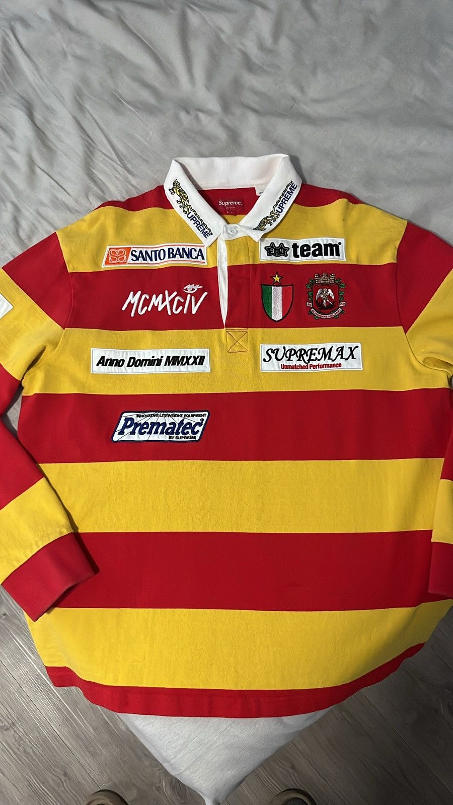☆安心の定価販売☆】 USED オレンジ L ラグビー Polo logo Box