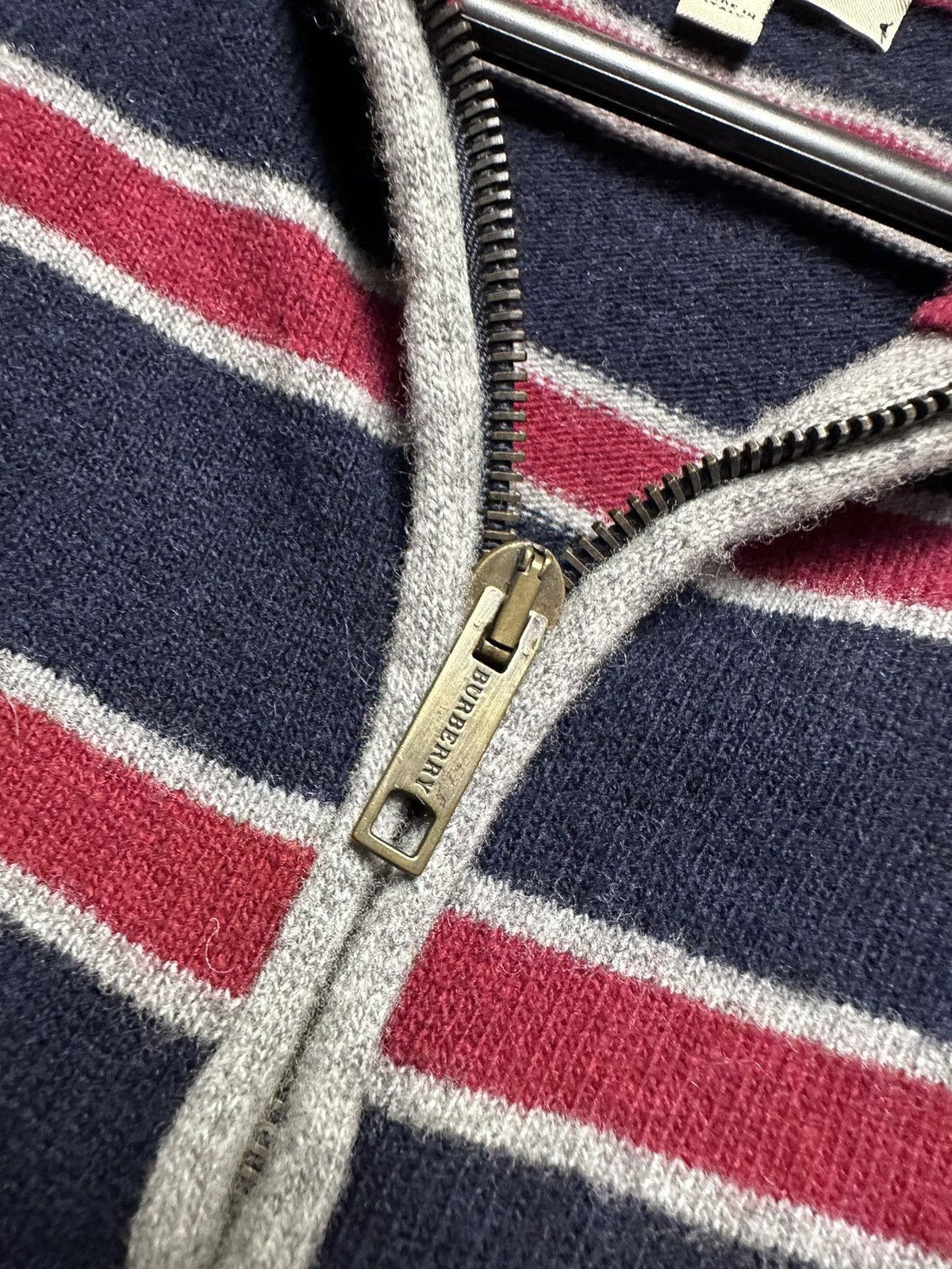 Burberry × Vintage Vintage Burberry striped sweater size M logo zip 1/4 Size US M / EU 48-50 / 2 - 5 Thumbnail