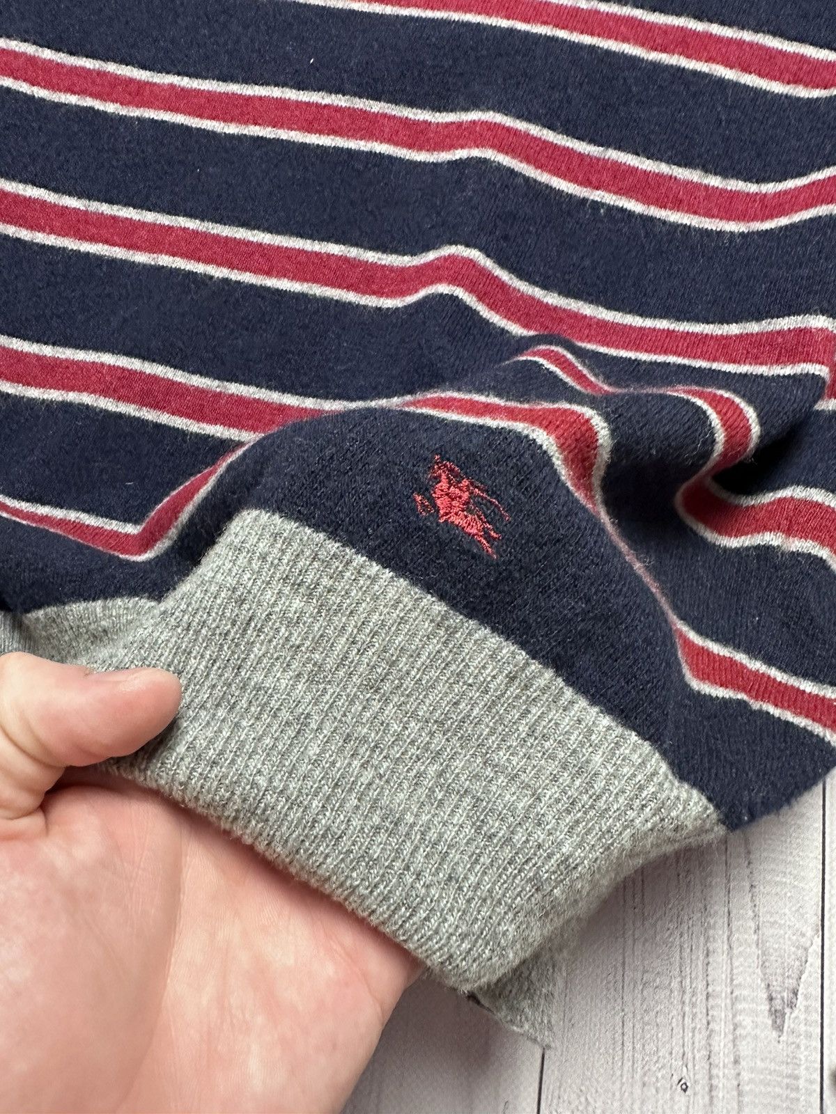 Burberry × Vintage Vintage Burberry striped sweater size M logo zip 1/4 Size US M / EU 48-50 / 2 - 3 Thumbnail