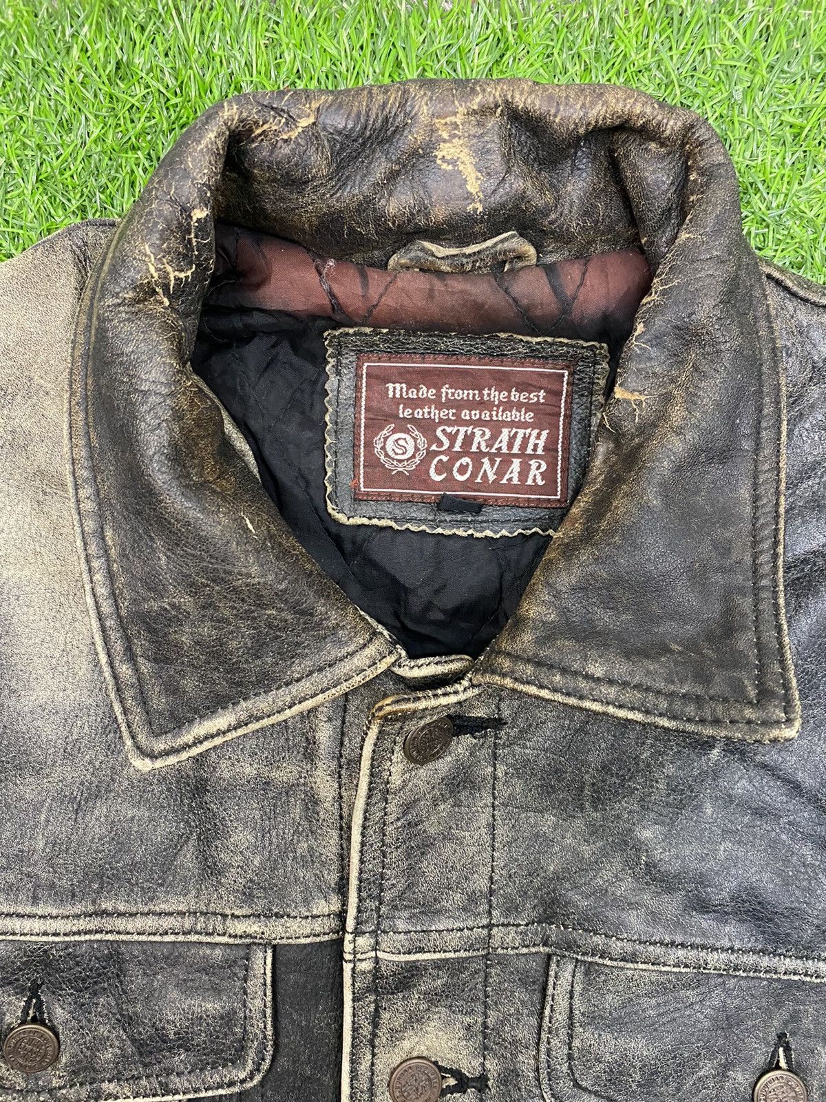 Vintage Strath Conar Leather Jacket Size US L / EU 52-54 / 3 - 5 Thumbnail