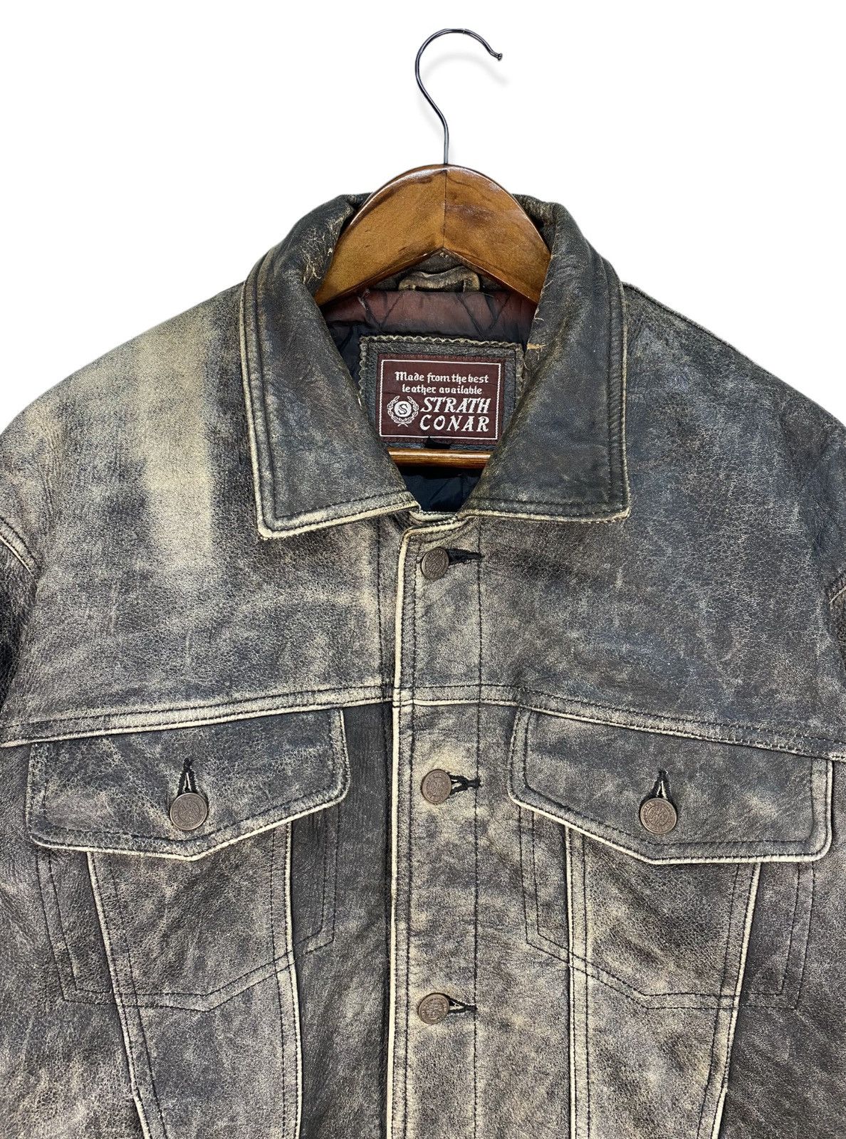 Vintage Strath Conar Leather Jacket Size US L / EU 52-54 / 3 - 2 Thumbnail