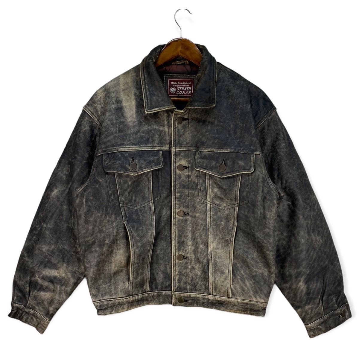 Vintage Strath Conar Leather Jacket Size US L / EU 52-54 / 3 - 1 Thumbnail