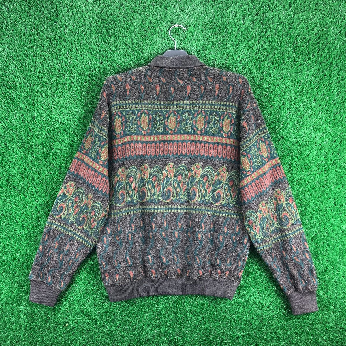 Lindbergh Vintage 90's LINDBERGH Knit Polo Shirt Mohair Multicoloar Size US M / EU 48-50 / 2 - 4 Thumbnail