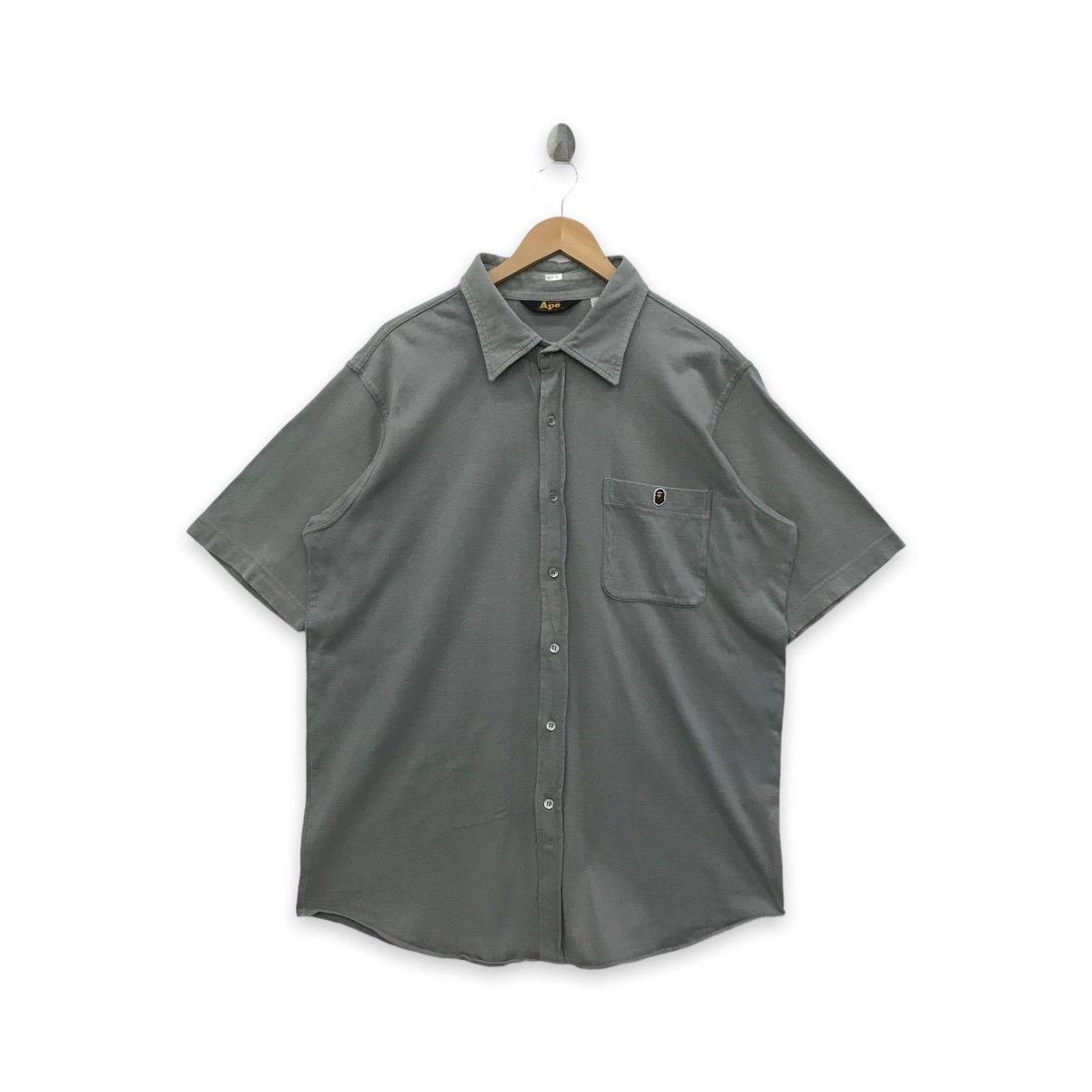 Bape One Point Button Up S/S Shirt Size US XL / EU 56 / 4 - 1 Thumbnail