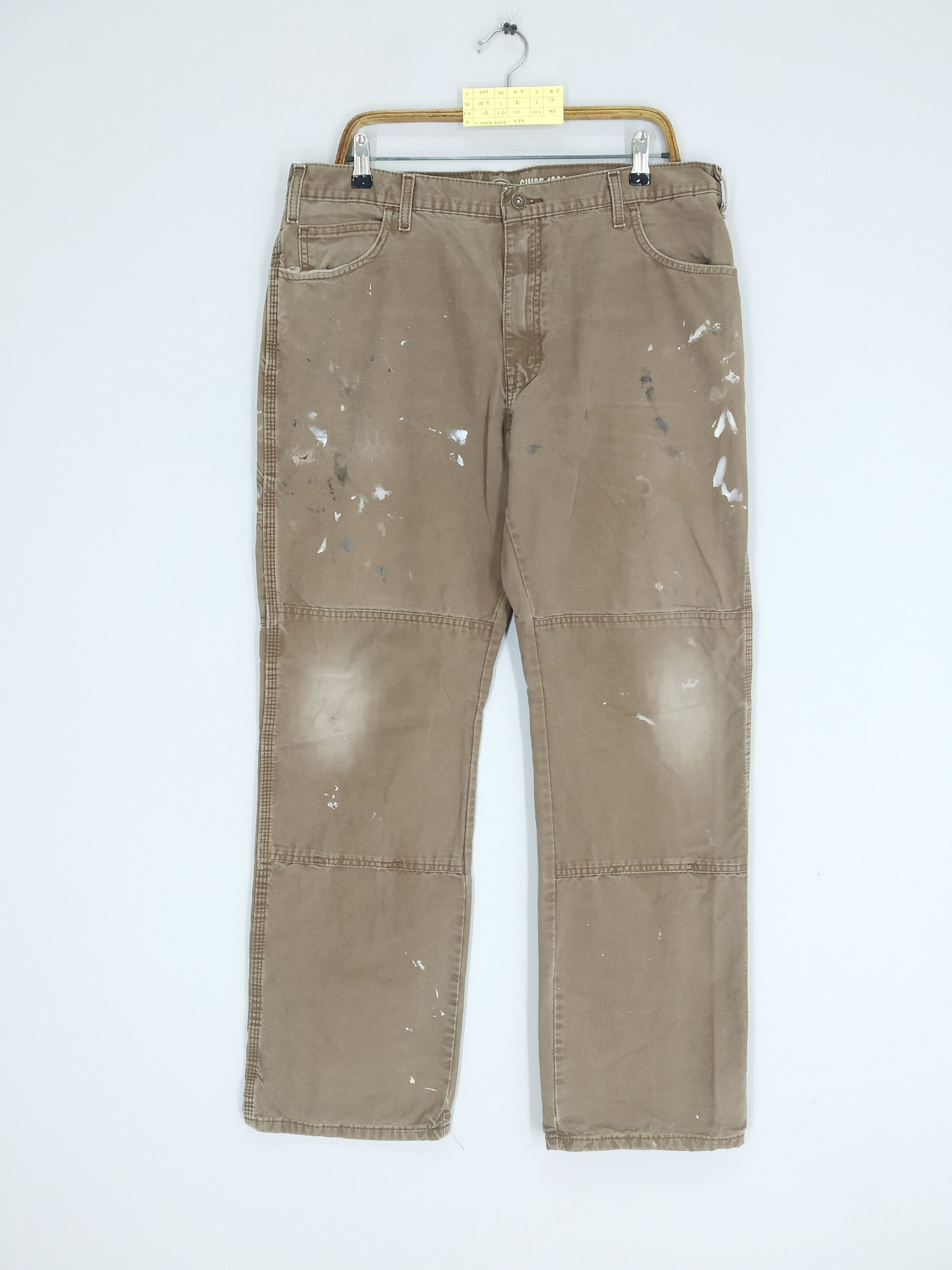 image of Jean x Vintage Size 37 Vintage Dickies Double Knee Workwear Cargo Denim in Brown, Men's