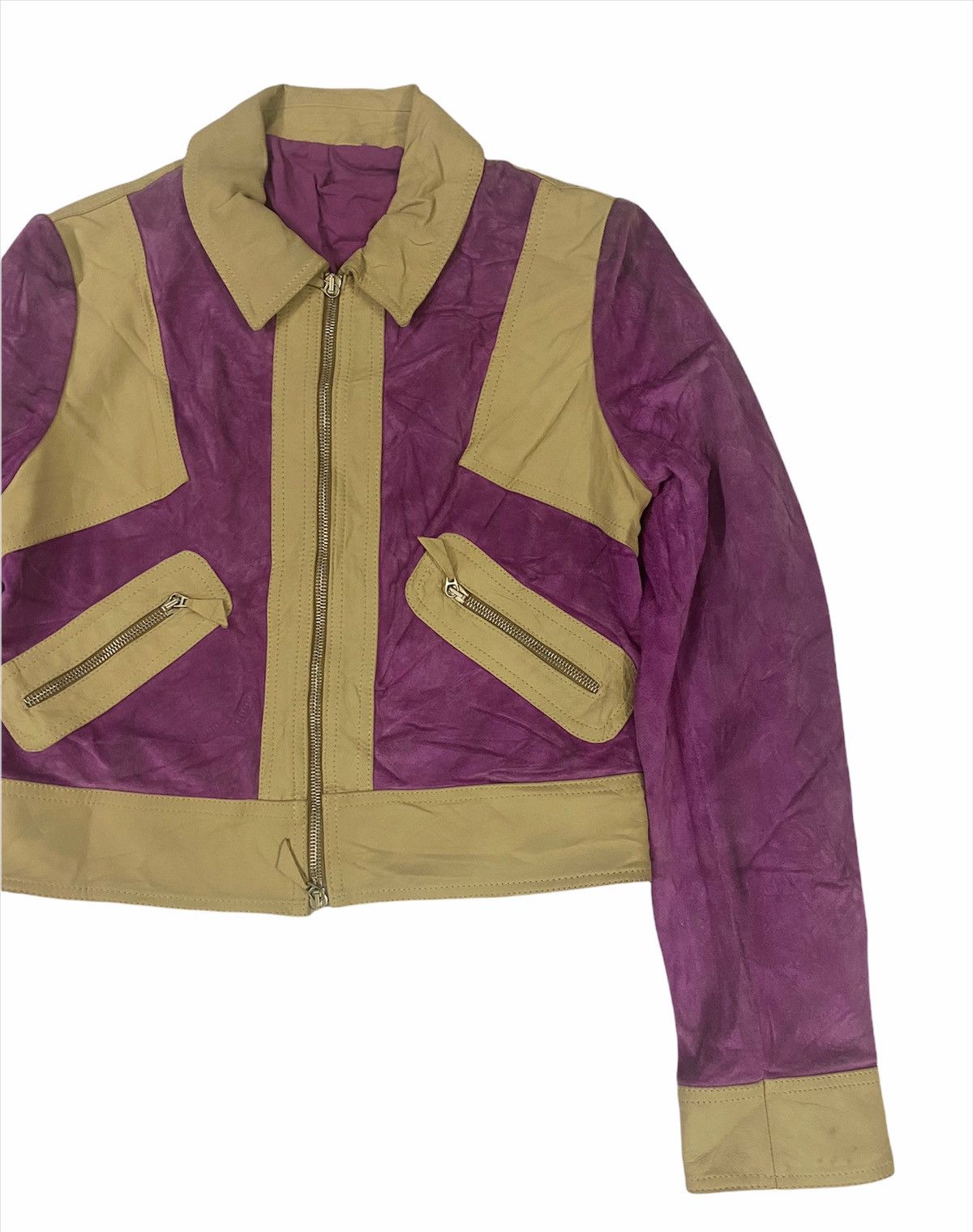 Marni 🔥🔥🔥Suede and Leather Purple Jacket Size US XS / EU 42 / 0 - 3 Thumbnail
