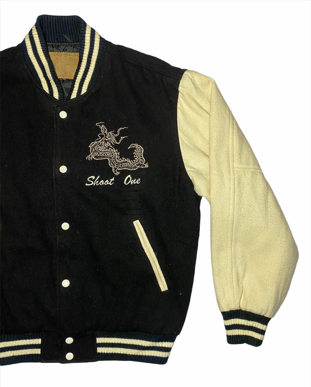 Other Vintage 90s Sukajan Shoot One Dragon Embroidered Varsity Size US L / EU 52-54 / 3 - 4 Thumbnail