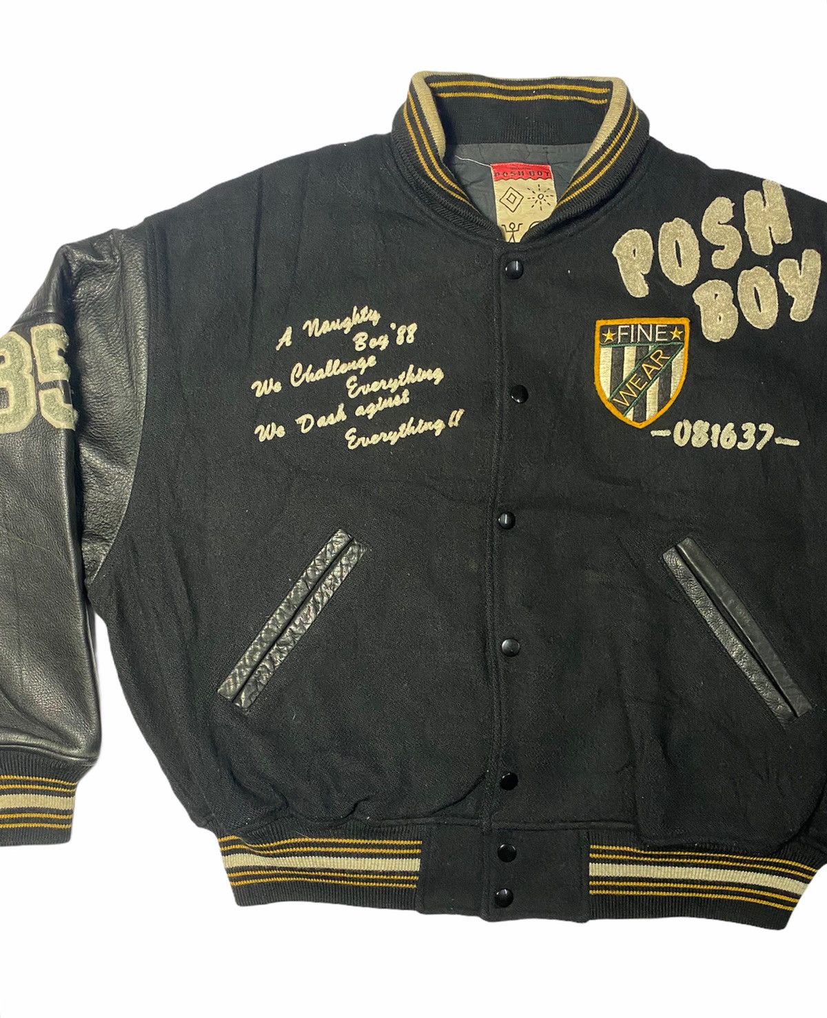 Vintage Vintage Varsity Posh Boy Leather Embroidered Size US XL / EU 56 / 4 - 7 Thumbnail