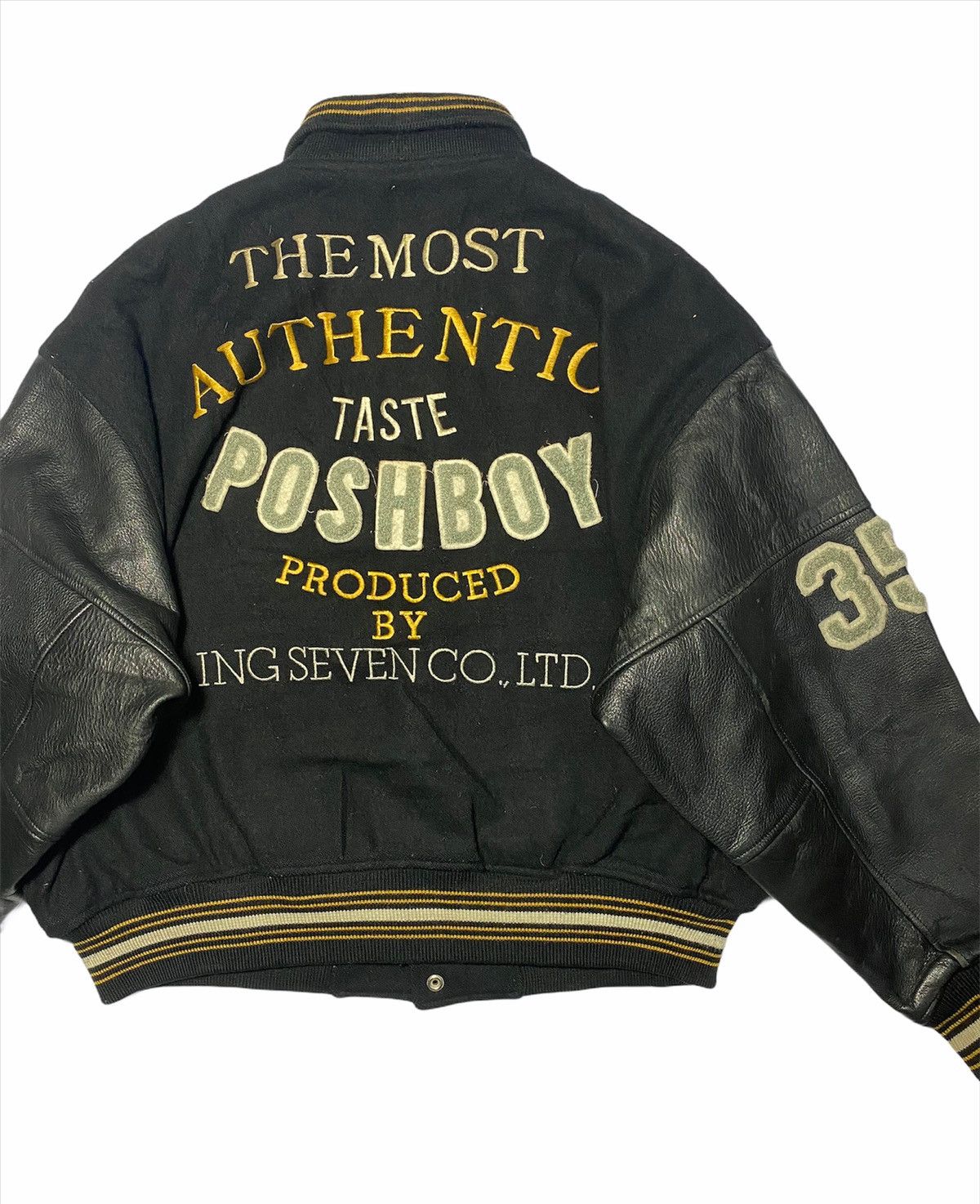 Vintage Vintage Varsity Posh Boy Leather Embroidered Size US XL / EU 56 / 4 - 3 Thumbnail