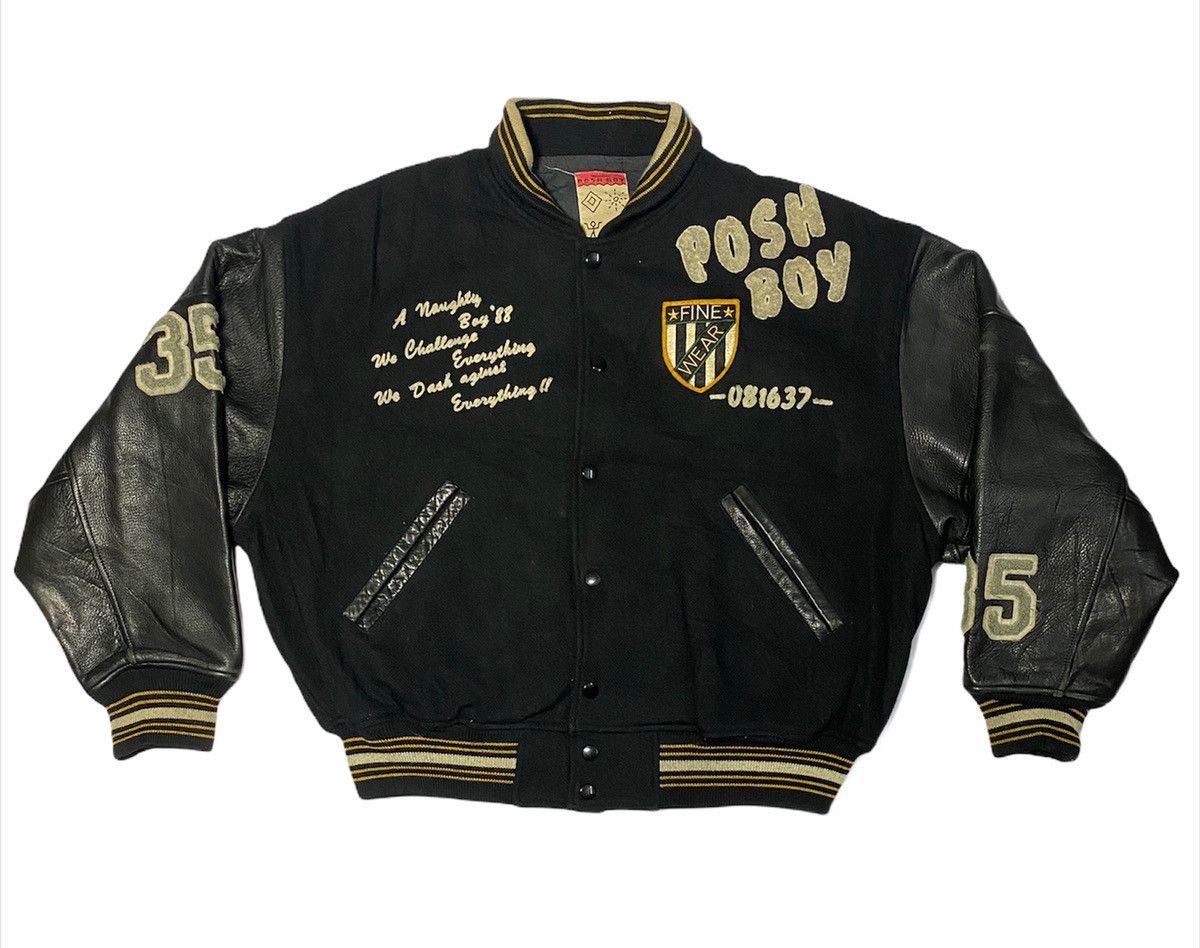 Vintage Vintage Varsity Posh Boy Leather Embroidered Size US XL / EU 56 / 4 - 5 Thumbnail