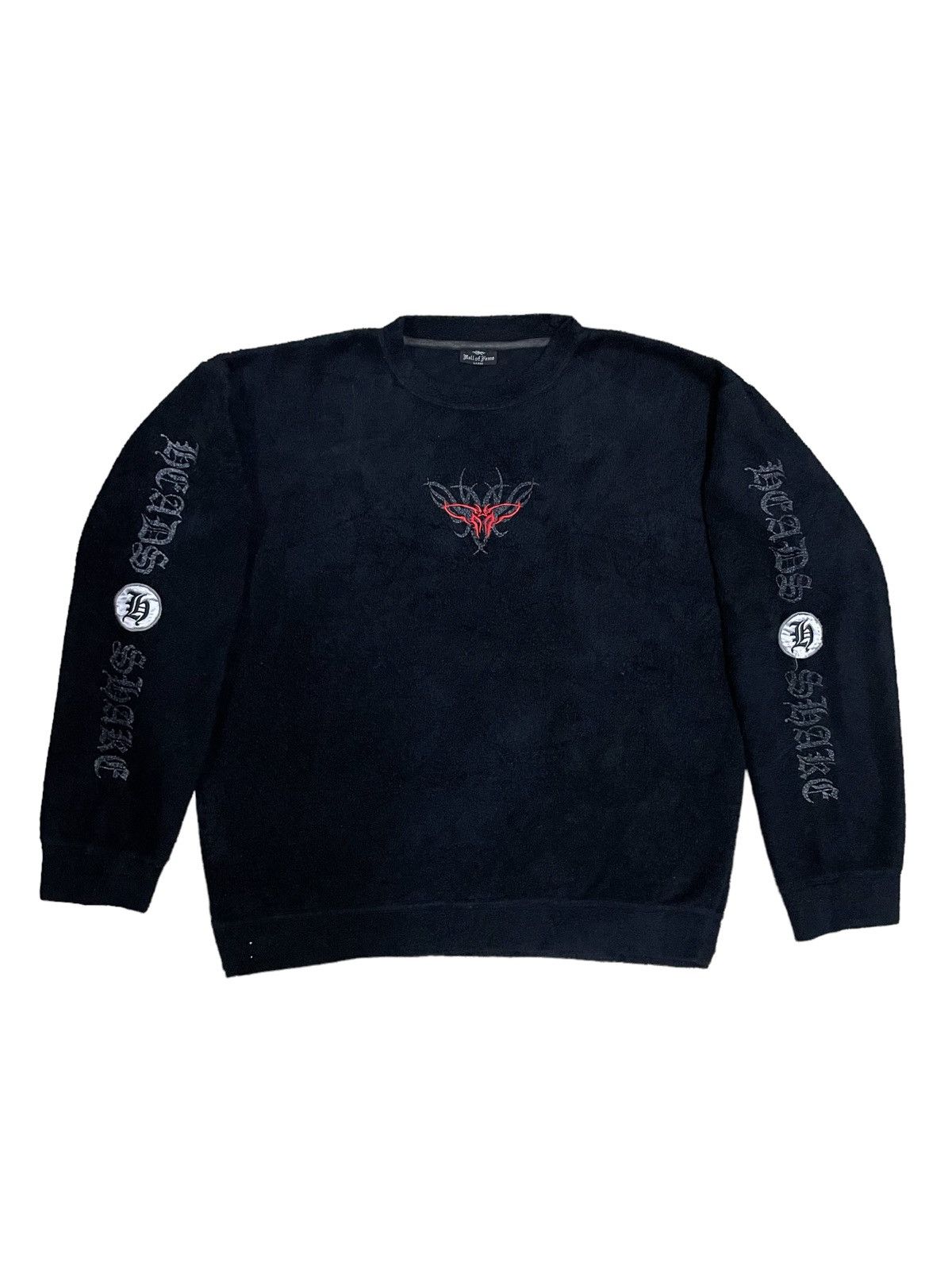 Hall Of Fame Japanese Brand Y2K Devil Metal Style Fleece Sweatshirt Size US XL / EU 56 / 4 - 2 Thumbnail