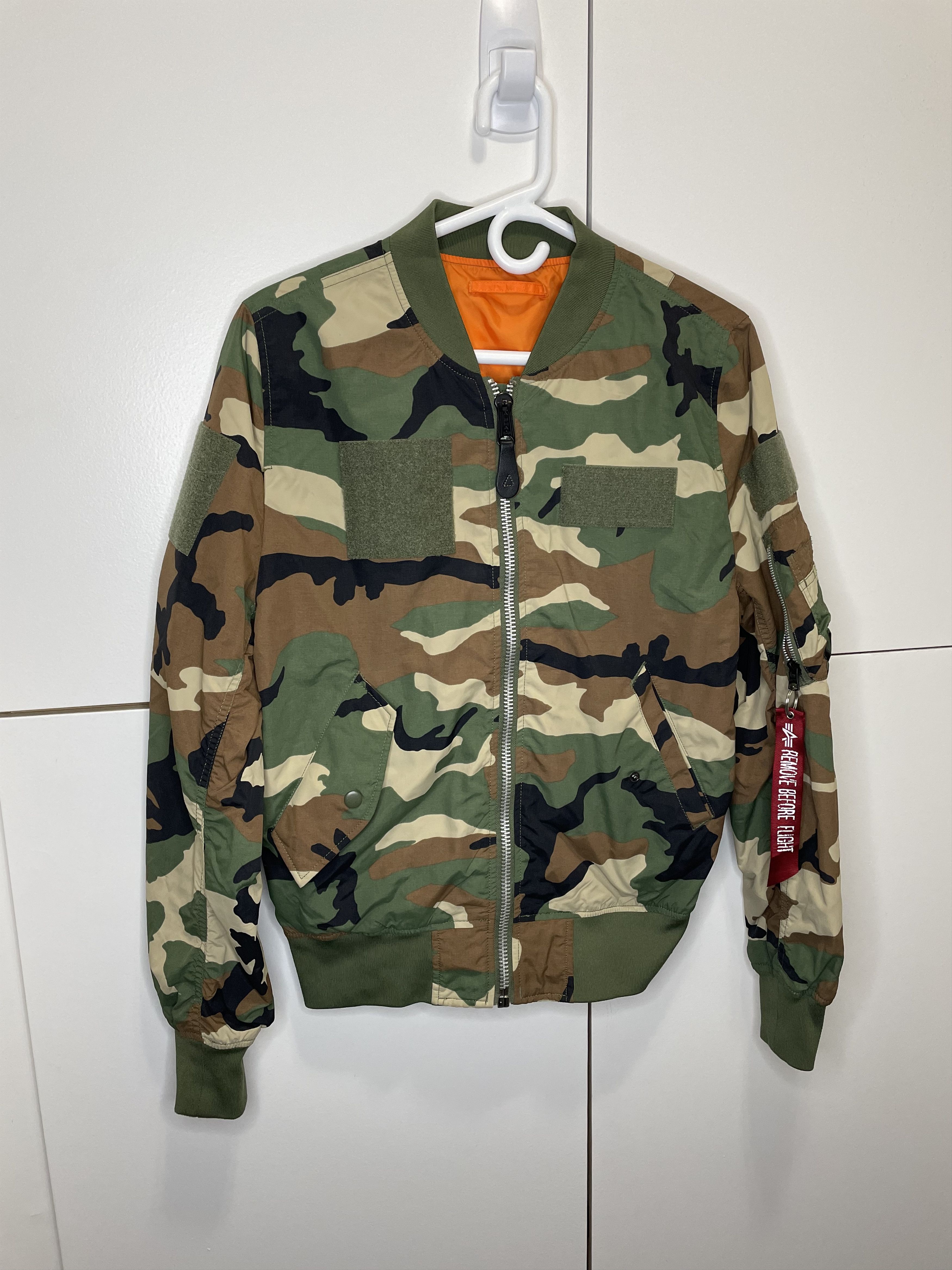 image of Alpha Industries Camo Reversible Bomber, Men's (Size Small)