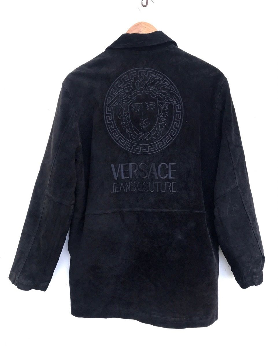 Pre-owned Versace X Versace Jeans Couture Big Medusa Luxury Brand Velvet Jacket In Black