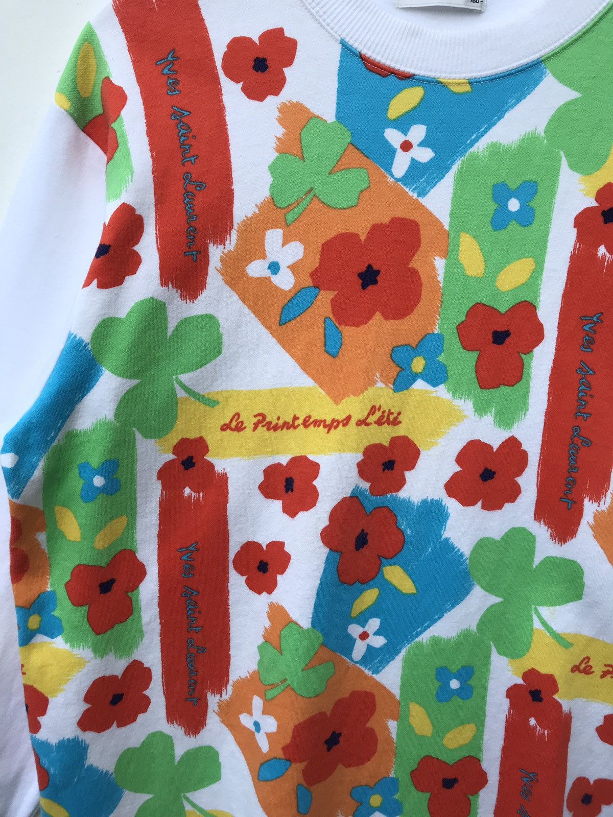 Yves Saint Laurent Yvessaintlaurent Ysl Overprint Floral Multicolour Sweatshirt Size US M / EU 48-50 / 2 - 5 Thumbnail