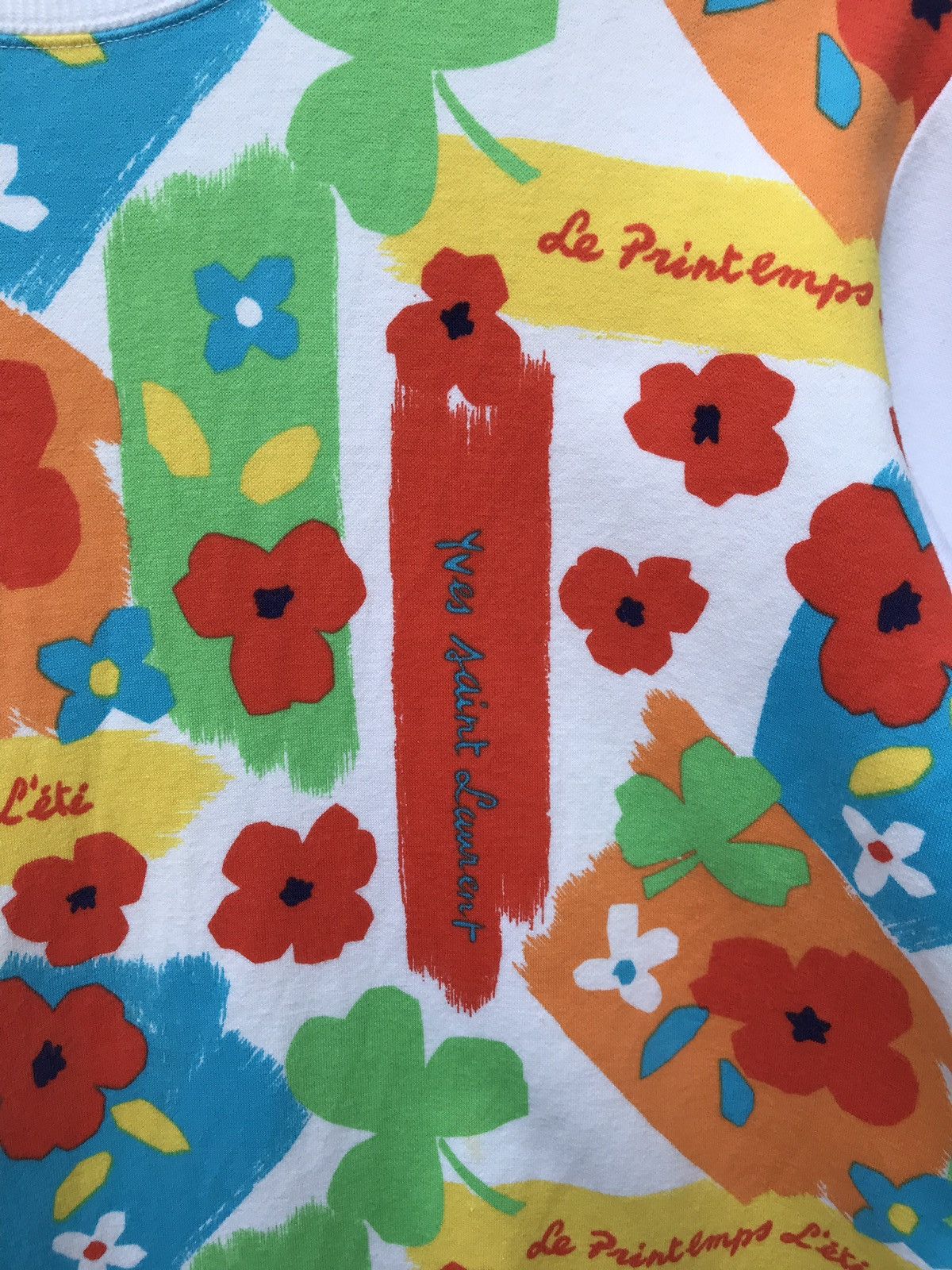 Yves Saint Laurent Yvessaintlaurent Ysl Overprint Floral Multicolour Sweatshirt Size US M / EU 48-50 / 2 - 4 Thumbnail