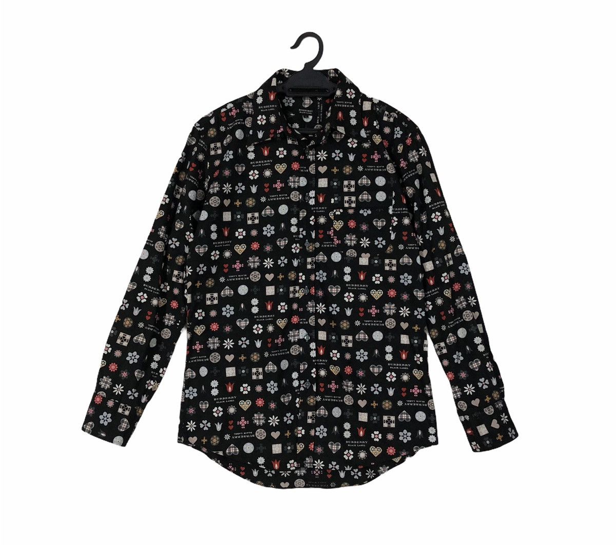 Burberry Authentic Burberry Black Label Full Print Long Sleeves Shirt Size US S / EU 44-46 / 1 - 1 Thumbnail