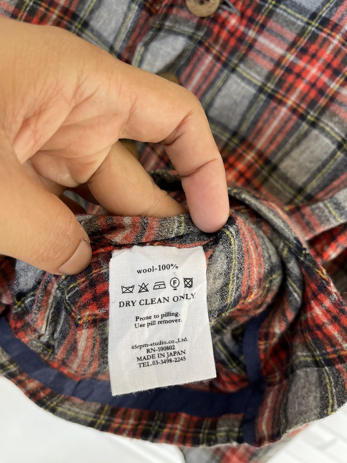 45rpm Vintage Kiro Hirata Design 45RPM Tartan Flannel Size US M / EU 48-50 / 2 - 5 Thumbnail