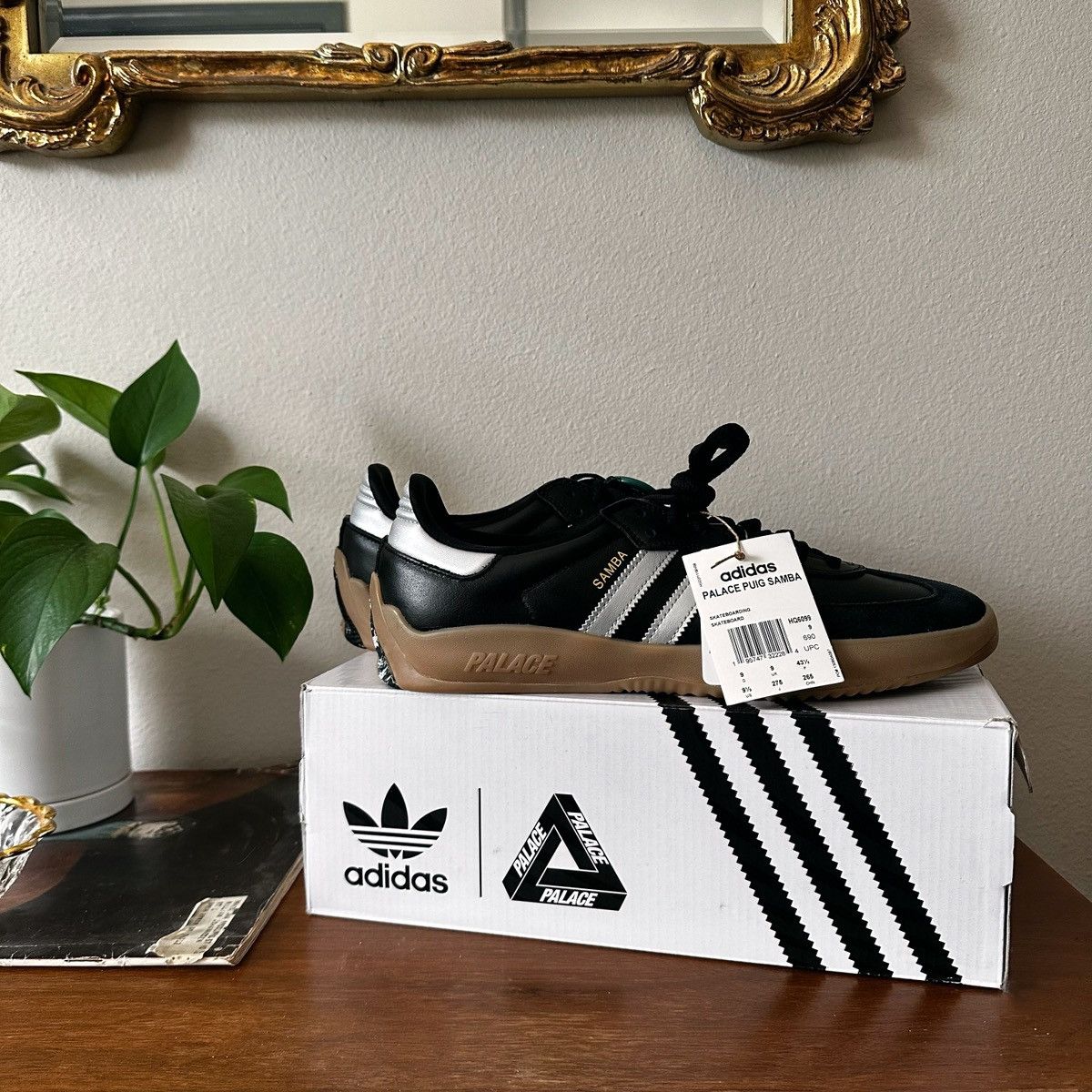 image of Adidas - Puig Samba In Black Shoes, Men's (Size 9.5)