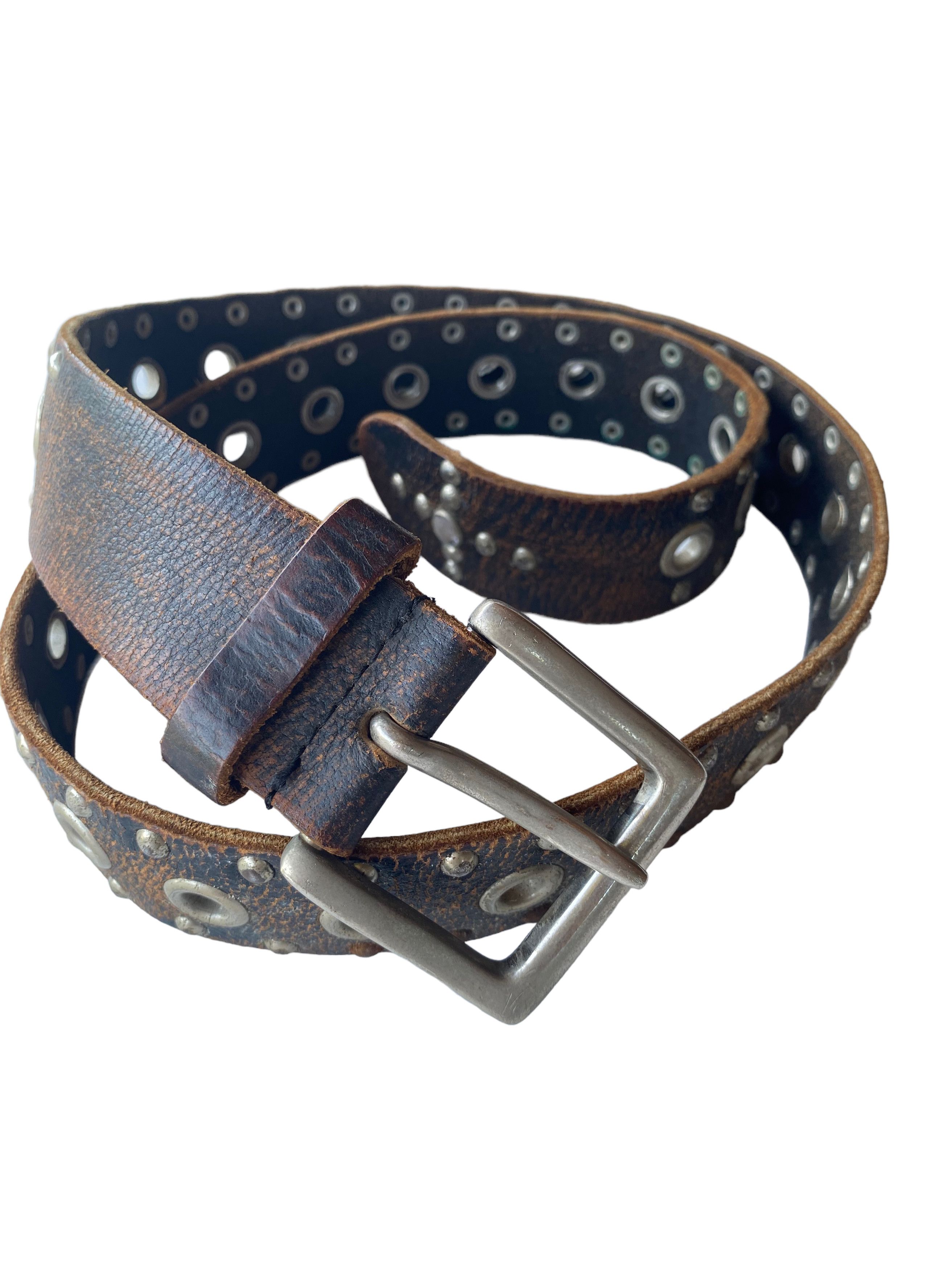 Leather VINTAGE BUCKLE LEATHER BELT Size ONE SIZE - 3 Thumbnail