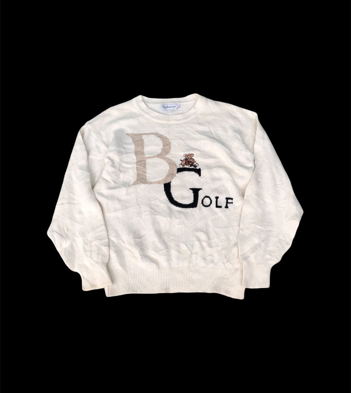 image of Burberrys Golf Knitwear Sweater Big Logo in Cream, Men's (Size Small)