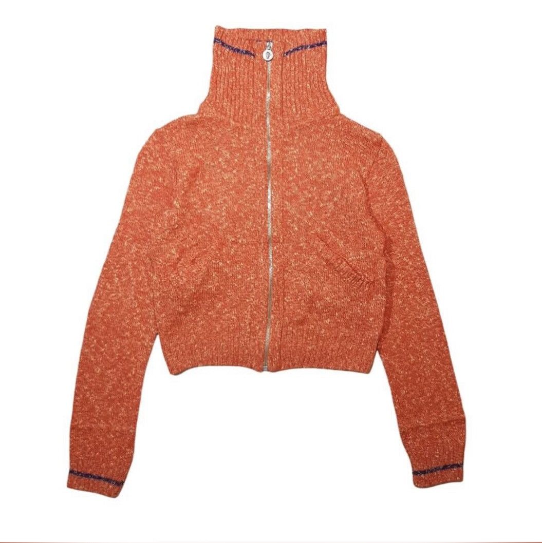 image of Versus Versace Vintage Croped Gianni Versace Versus Knitwear For Winter in Orange (Size Small)