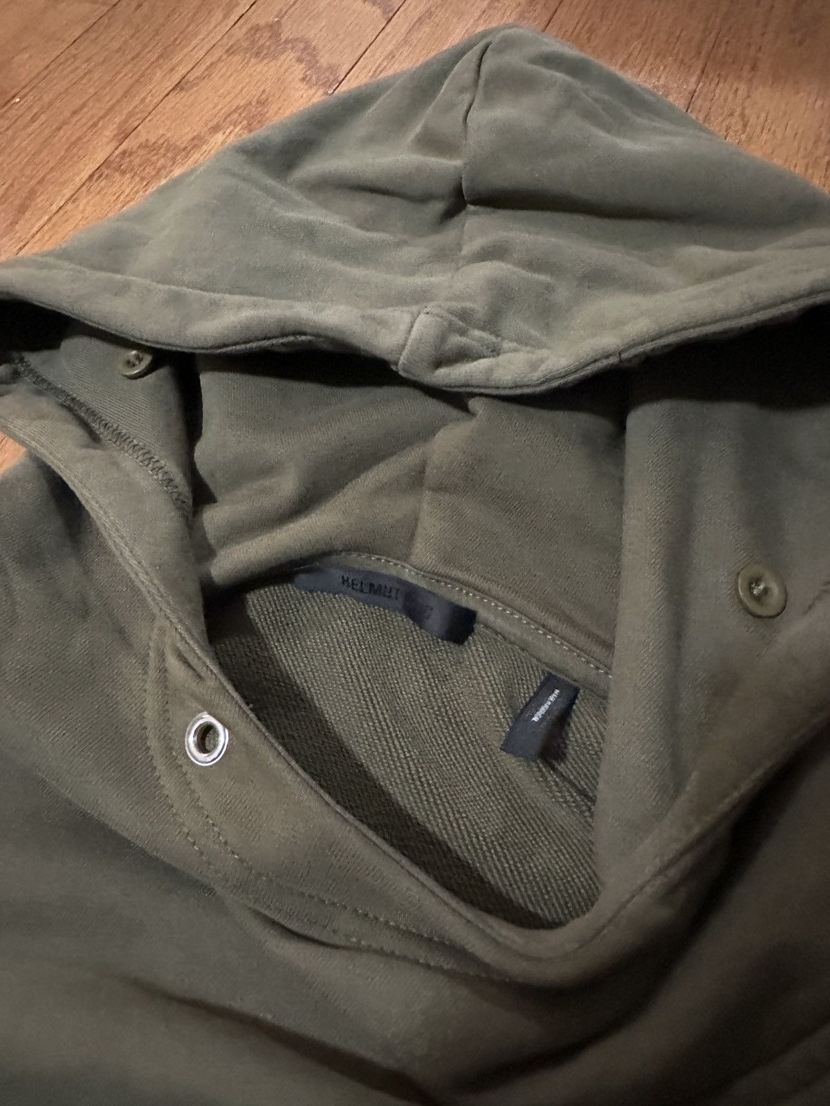 Helmut Lang Helmut Lang Olive Logo Hoodie Size US M / EU 48-50 / 2 - 3 Thumbnail