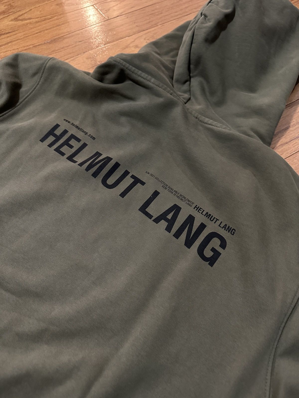 Helmut Lang Helmut Lang Olive Logo Hoodie Size US M / EU 48-50 / 2 - 5 Thumbnail