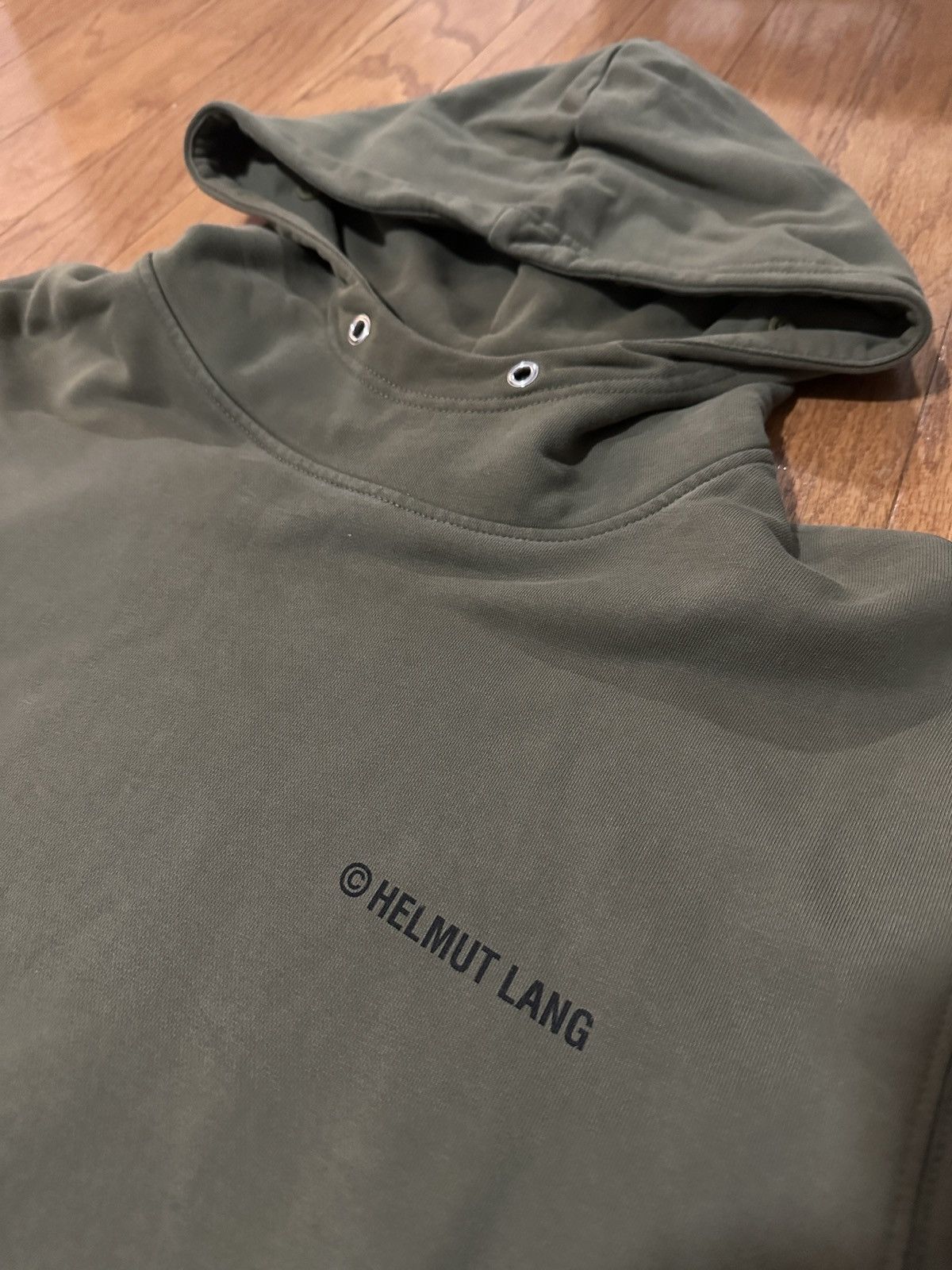 Helmut Lang Helmut Lang Olive Logo Hoodie Size US M / EU 48-50 / 2 - 2 Thumbnail