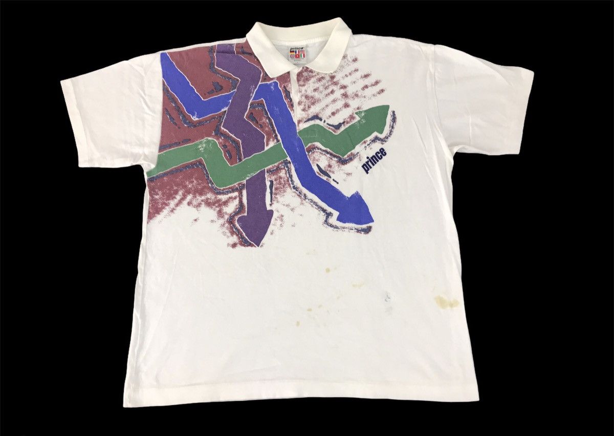 Prince × Vintage Vintage 90s Prince Polo T-shirt Tee Striped Style Printed Size US L / EU 52-54 / 3 - 1 Thumbnail