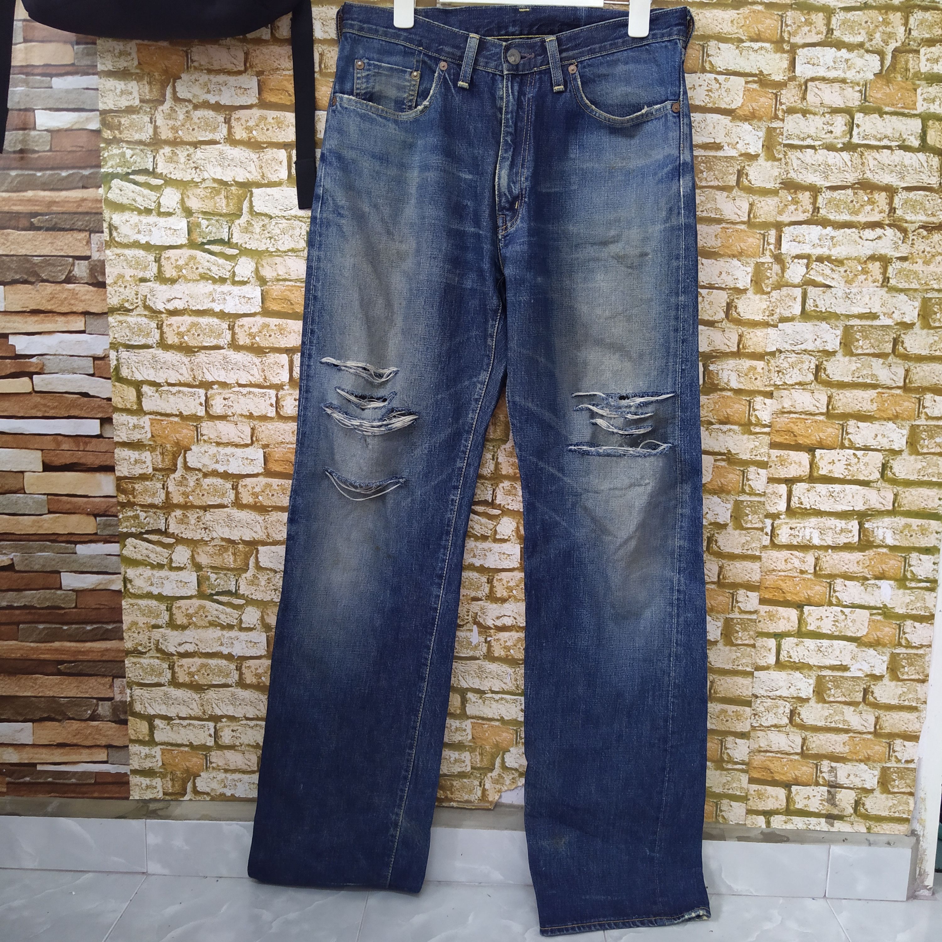 Big John VTG BIG JOHN DISTRESSED DENIM JAPAN (D194) Size US 30 / EU 46 - 4 Thumbnail