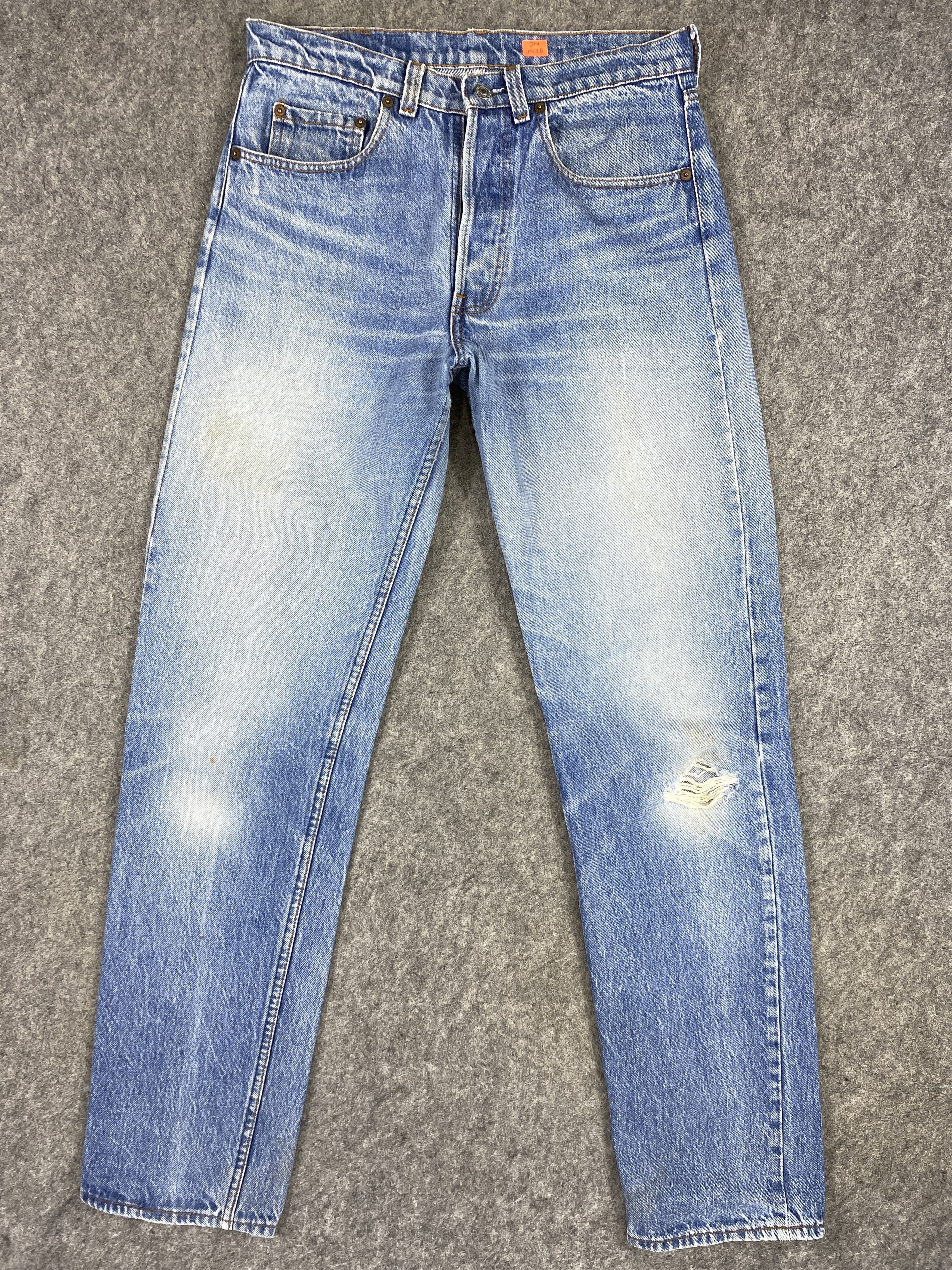 image of Distressed Denim x Levis Distressed Blue Vintage Levi's 501 31X33.5 Denim -Jn1538 in Blue Distresse