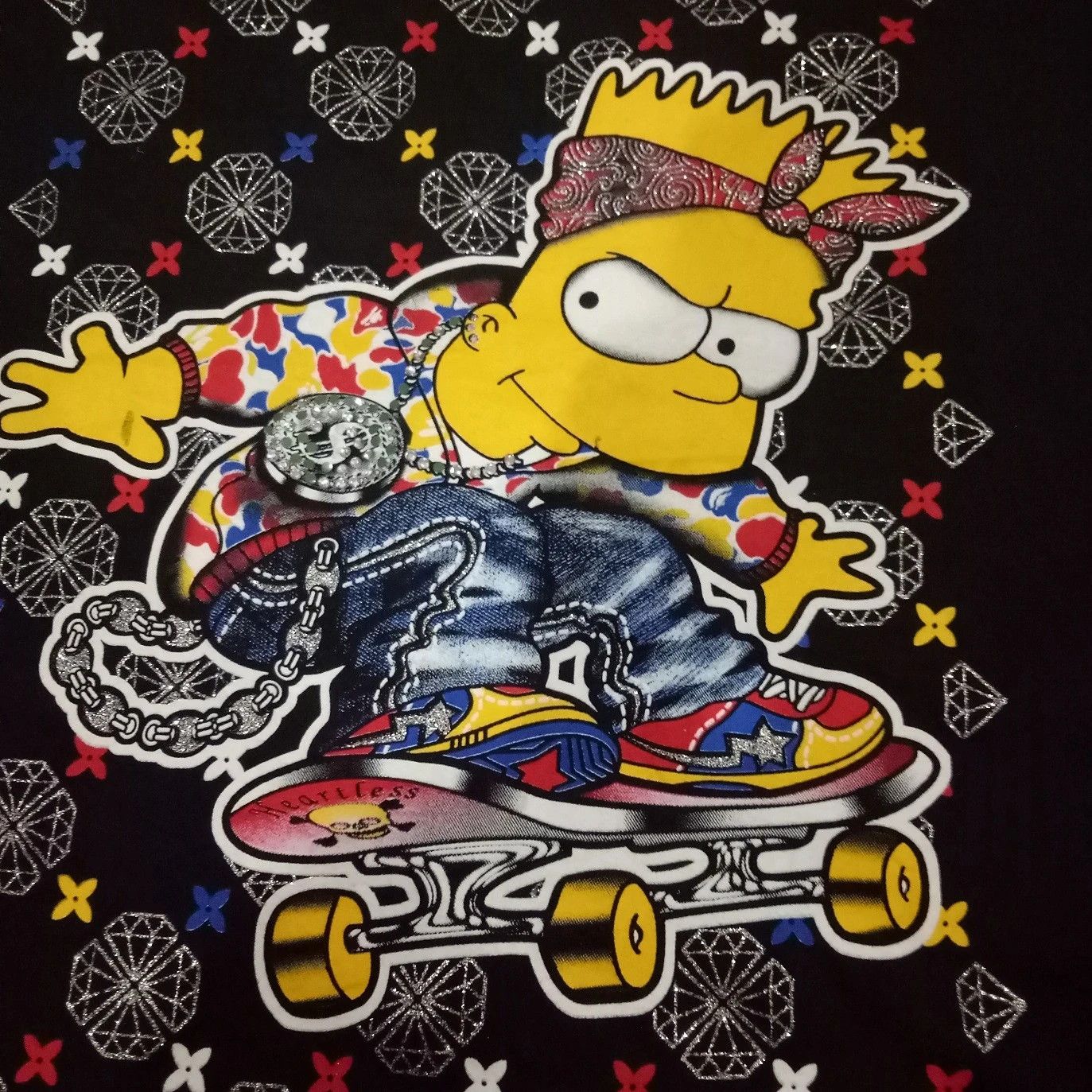 Vintage Vintage BART SIMPSON skateboarding heartless tee t-shirt Size US M / EU 48-50 / 2 - 5 Thumbnail
