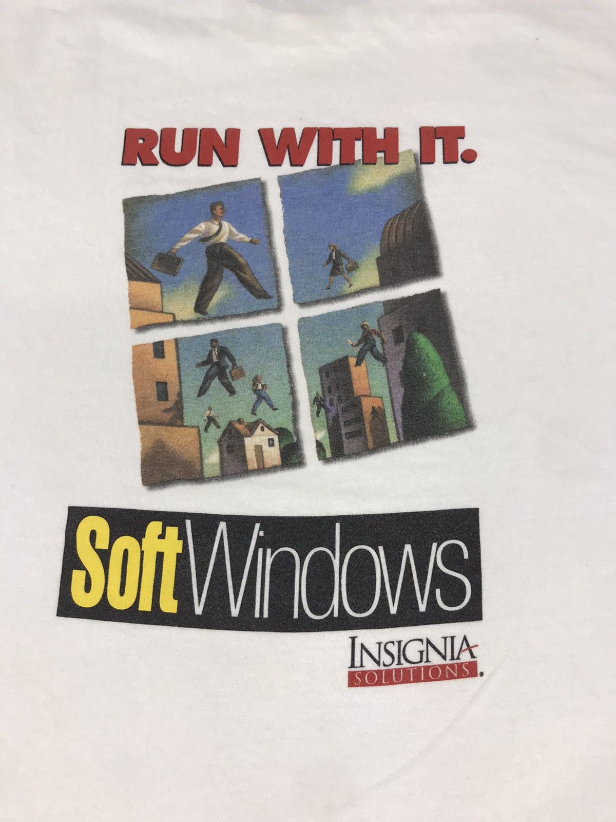 Microsoft × Vintage Vintage Run With It Soft Windows Insignia Solution Tee Size US XL / EU 56 / 4 - 4 Thumbnail