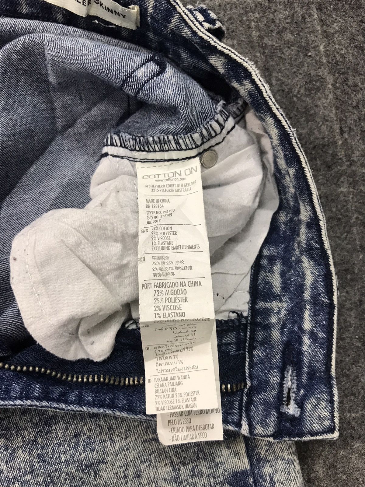 Japanese Brand Cotton On Denim Skinny Fit Cut Acid Wash Style Pants Size 26" / US 2 / IT 38 - 6 Thumbnail